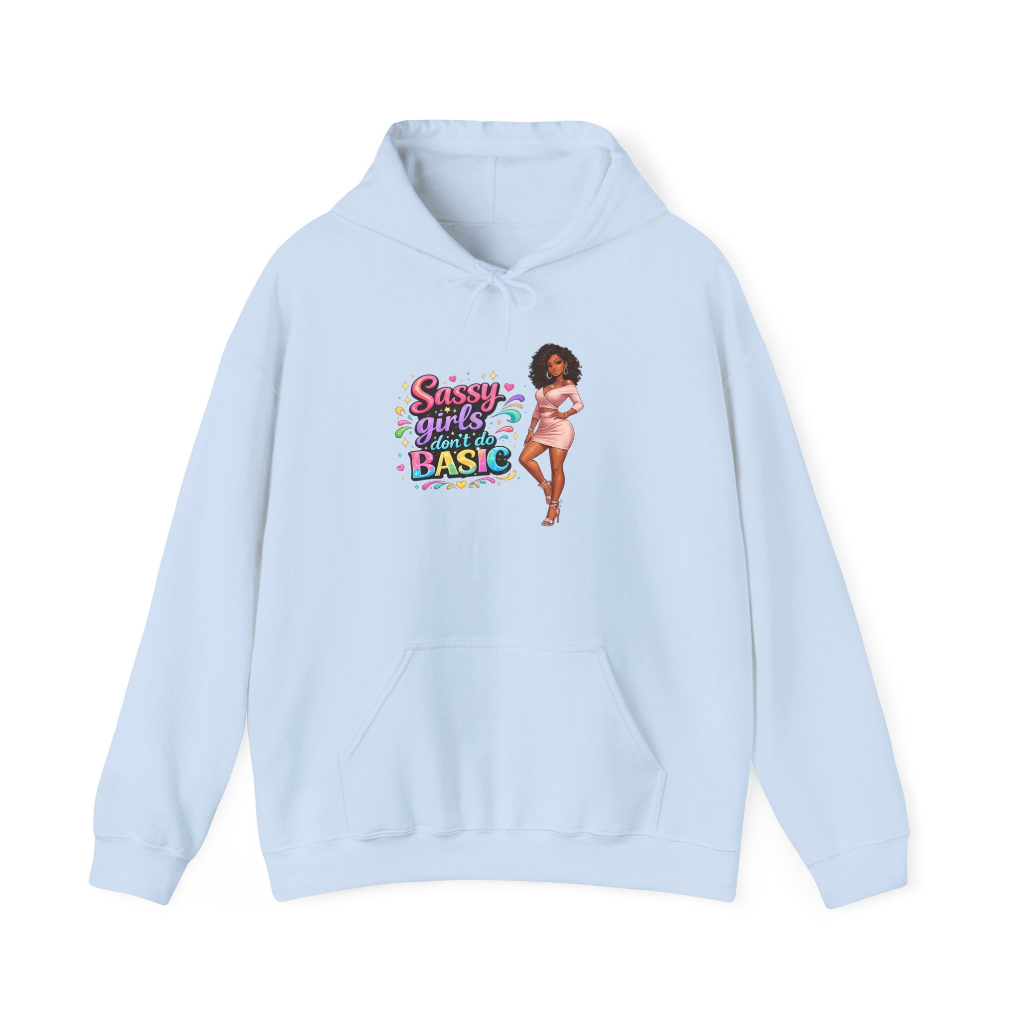 Sassy Girl Isn’t Basic Hoodie – Cute Afro Girl Graphic Sweatshirt