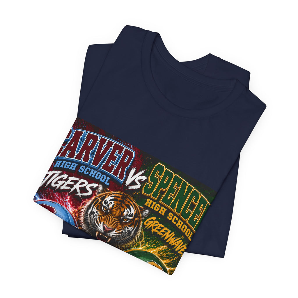 Carver vs Spencer High School Rivalry T-Shirt | Tigers vs Greenwaves Two Schools One Rivalry Tee