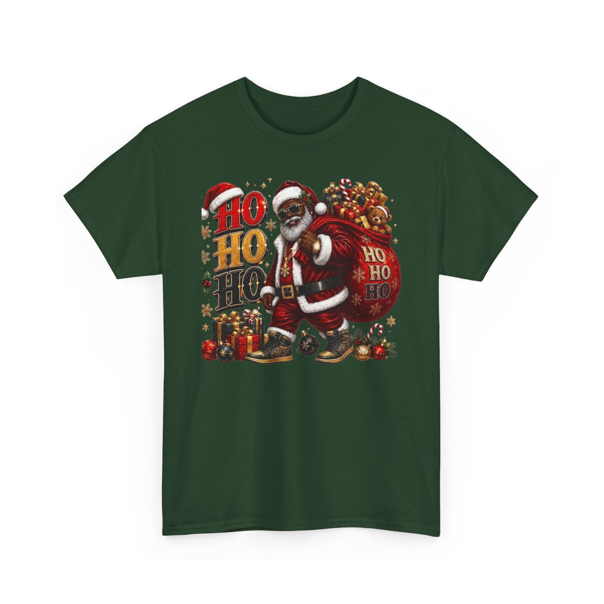 Black Santa Ho Ho Ho Shirt – Melanin Christmas Tee | Holiday Gift for Himz xc