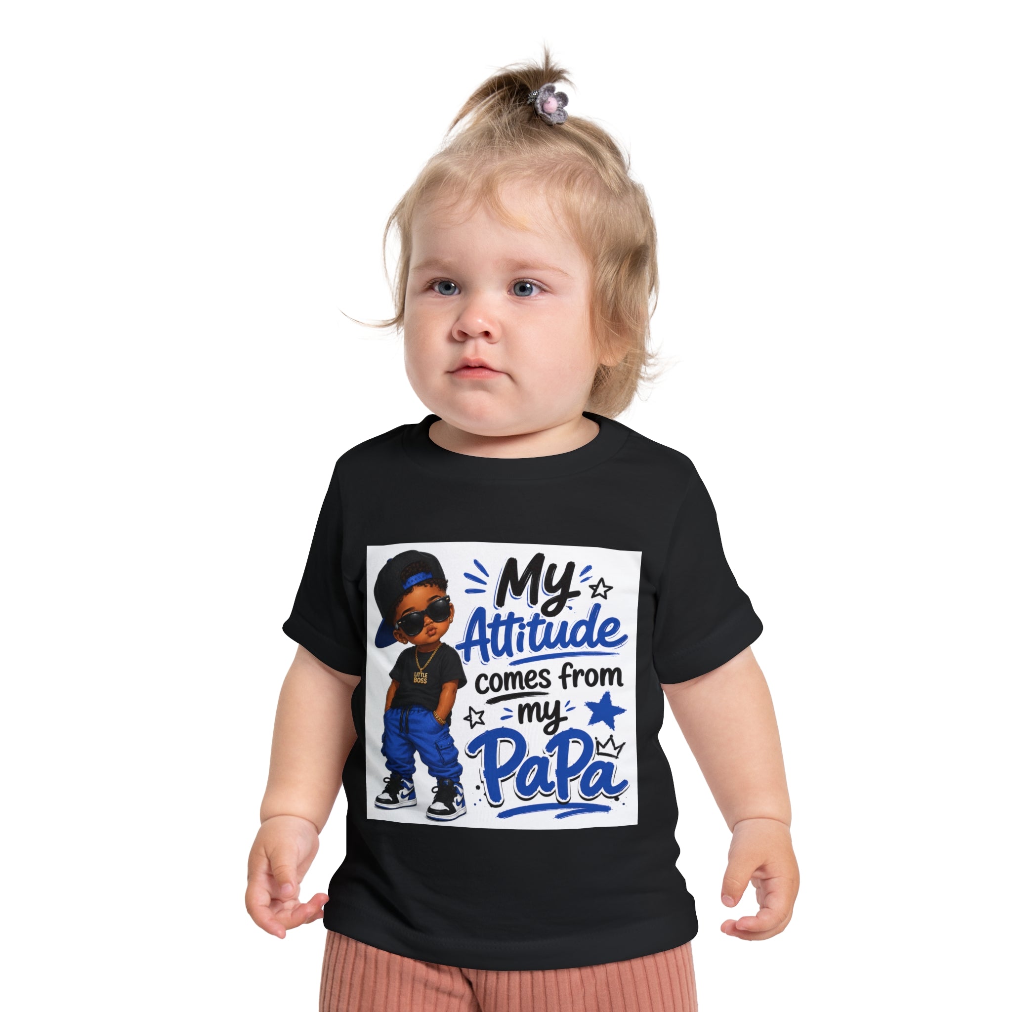 Baby T-Shirt “My Attitude Comes From My Papa” — Cute Papa-Inspired Infant Tee