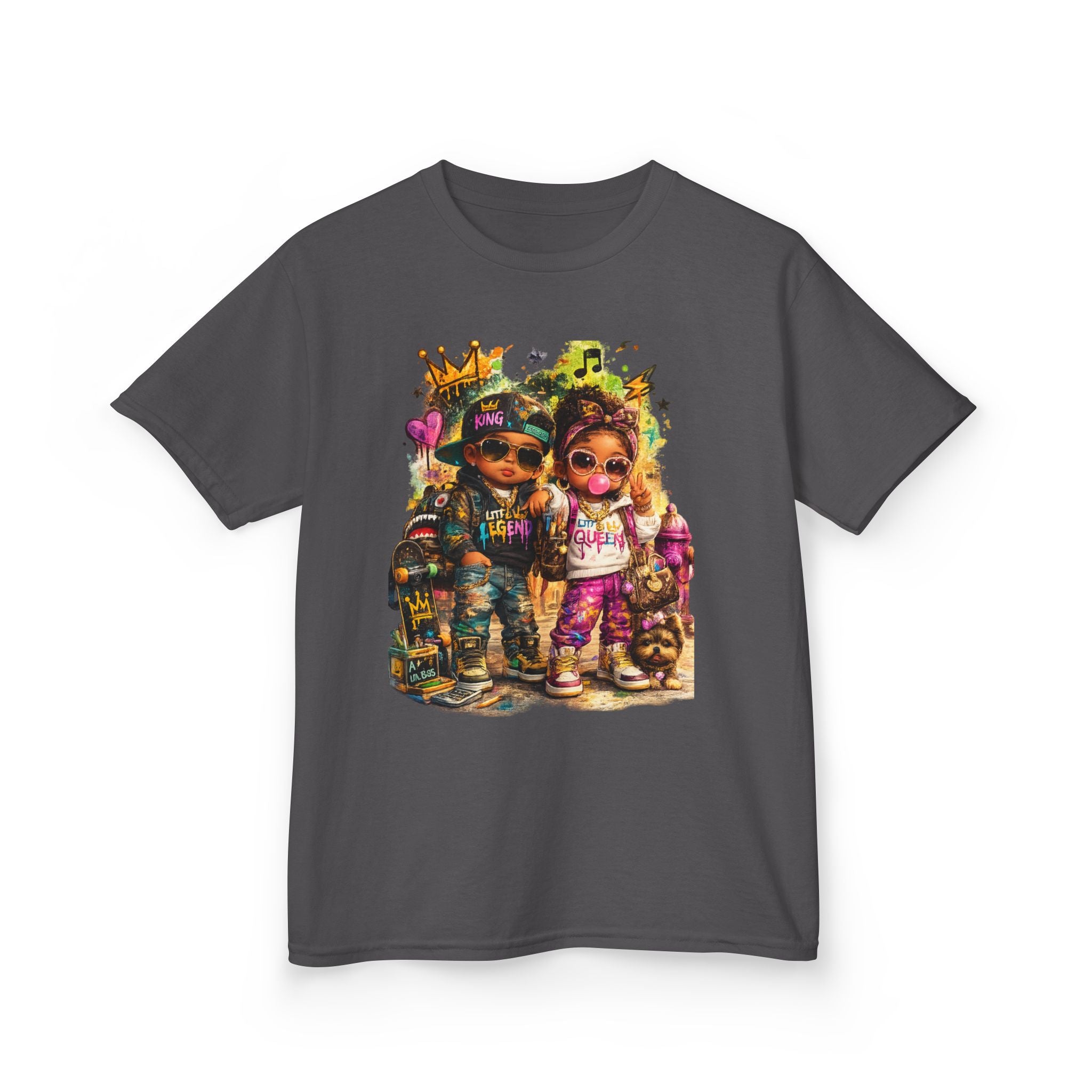 Lil Legend & Lil Queen T-Shirt | Hip Hop Kids Graffiti Graphic Tee | Urban Streetwear Kids Shirt