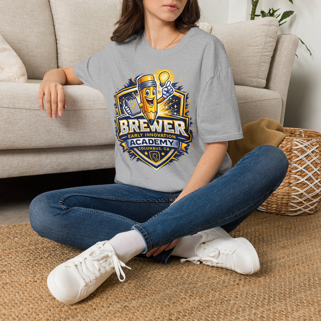 Brewer Early Innovation Academy T-Shirt | Columbus GA School Spirit Tee | BEIA Pencil Mascot Graphic Tee