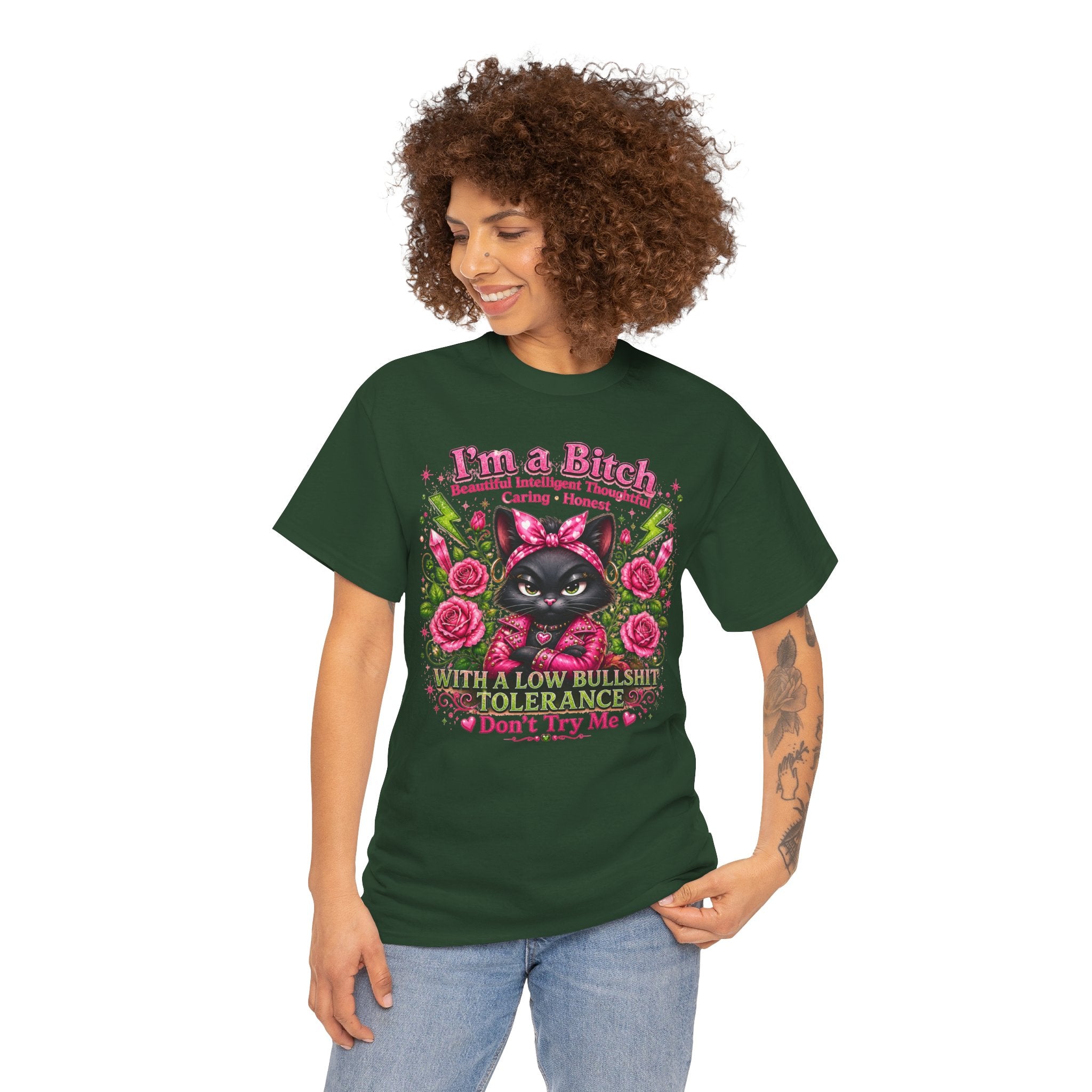 I'm a B.I.T.C.H. Sassy Cat Shirt – Beautiful Intelligent Thoughtful Caring Honest | Funny Attitude Tee