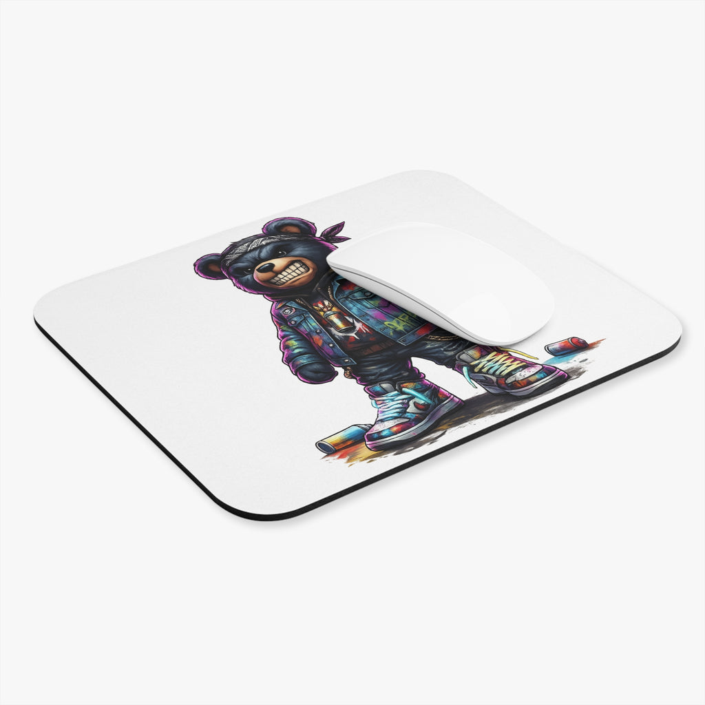 Gangsta Bear Mouse Pad – Bold Street Art Graffiti Graphic Desk Accessory