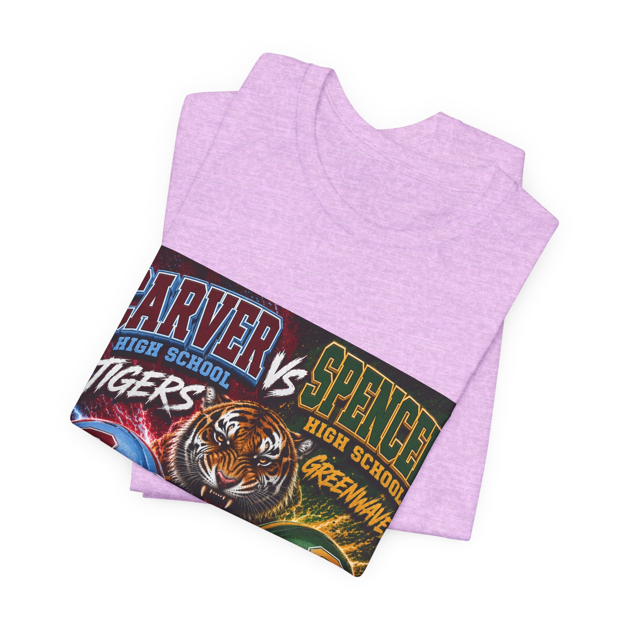 Carver vs Spencer High School Rivalry T-Shirt | Tigers vs Greenwaves Two Schools One Rivalry Tee