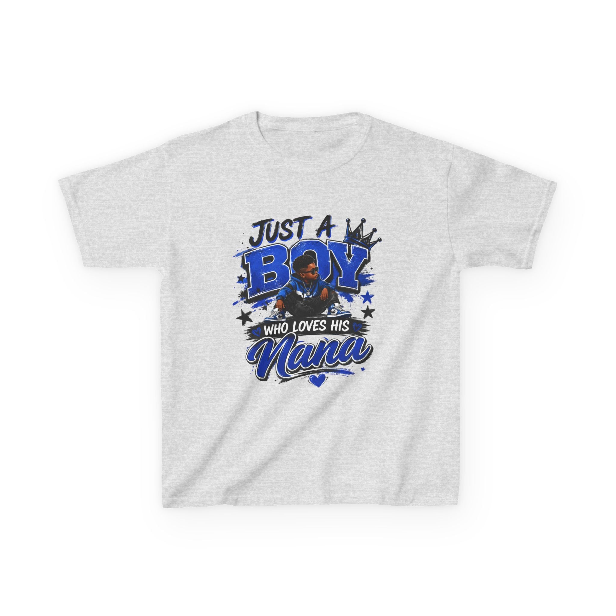 Just a Boy Who Loves His Nana T-Shirt | Hip Hop Kids Graphic Tee | Nana Gift Shirt for Boys