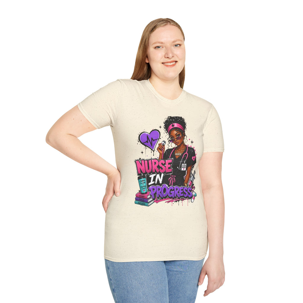 Nurse In Progress T-Shirt | Future Nurse Gift | Black Girl Nurse Graphic Tee