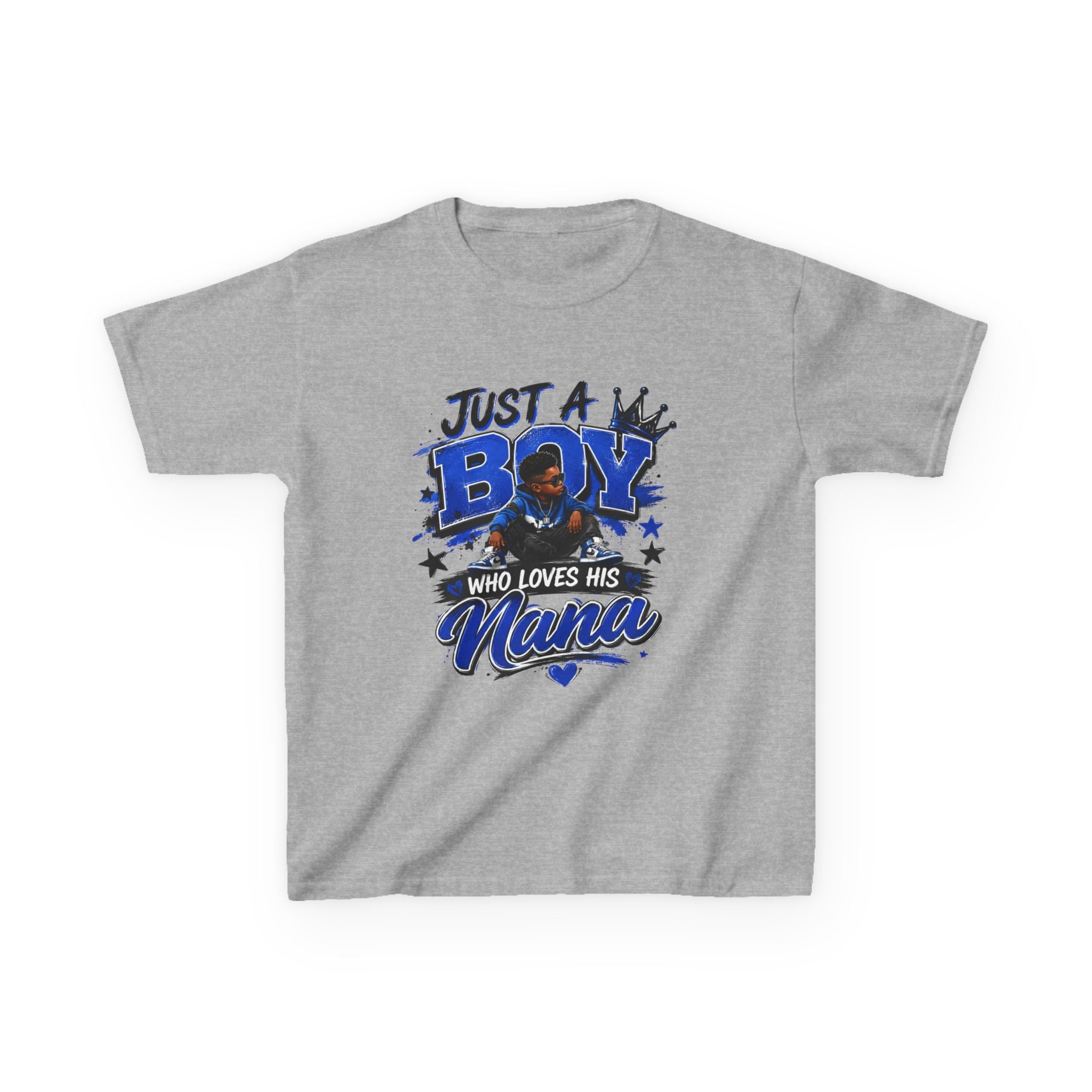 Just a Boy Who Loves His Nana T-Shirt | Hip Hop Kids Graphic Tee | Nana Gift Shirt for Boys