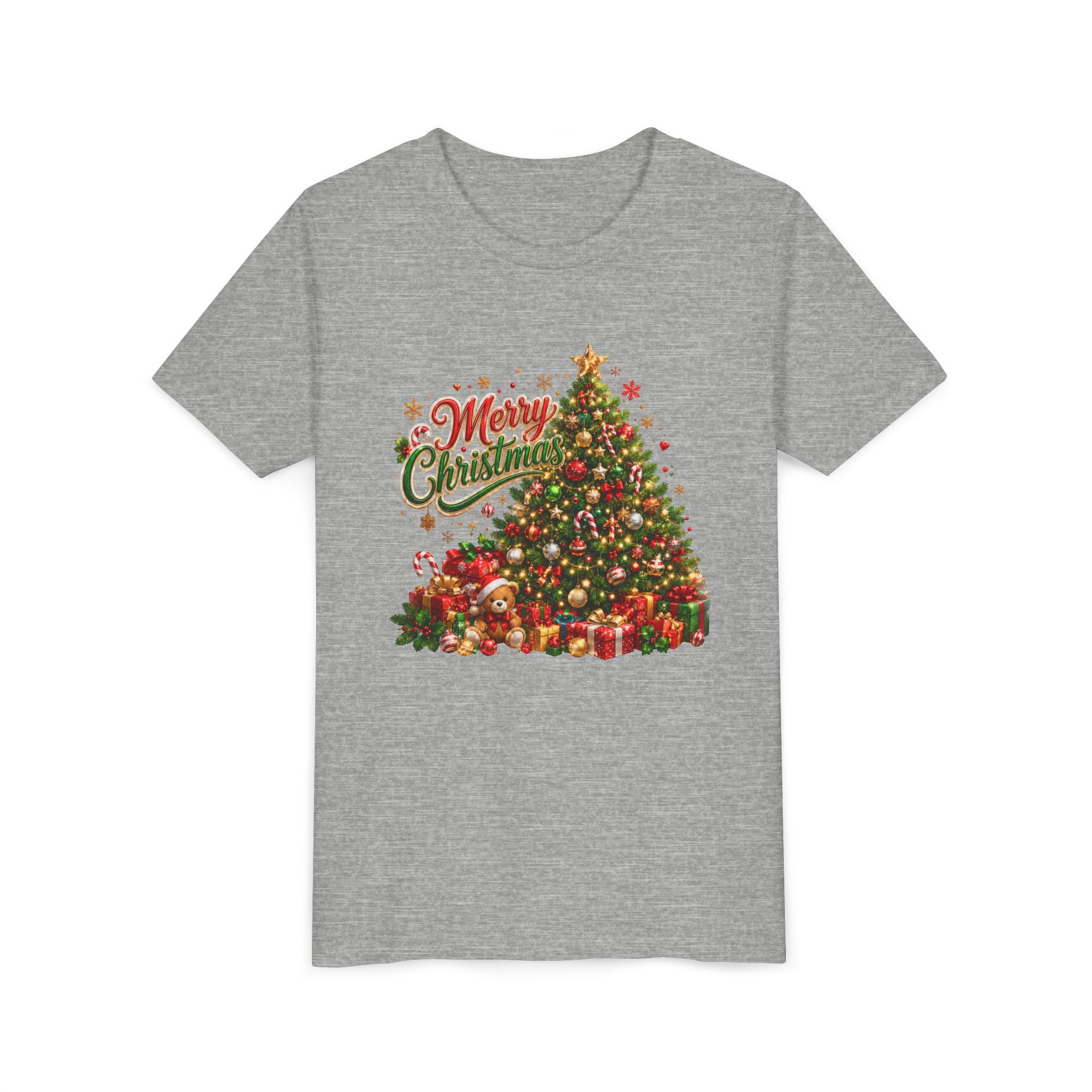 Merry Christmas Tree Shirt – Classic Holiday Tee | Christmas Gift for Kids and Famil