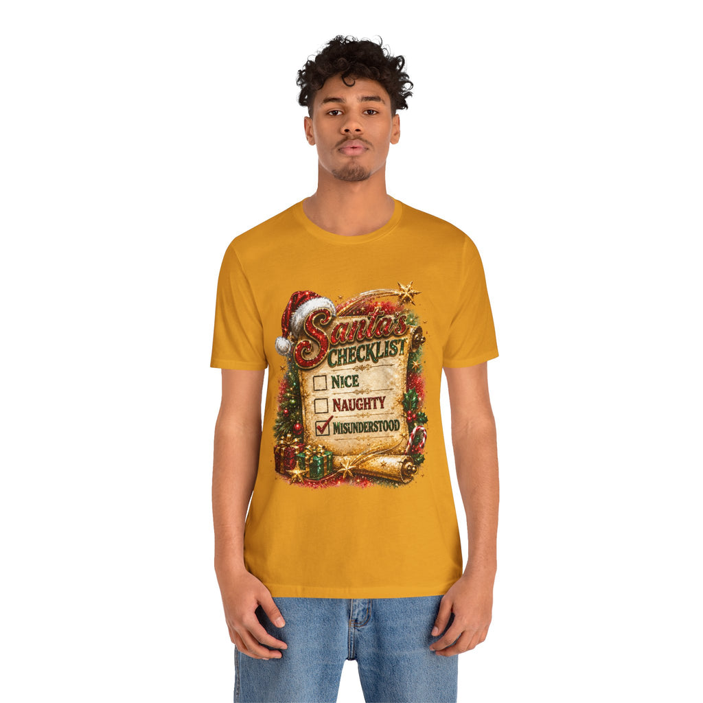 Santa's Checklist: Misunderstood – Funny Christmas T-Shirt