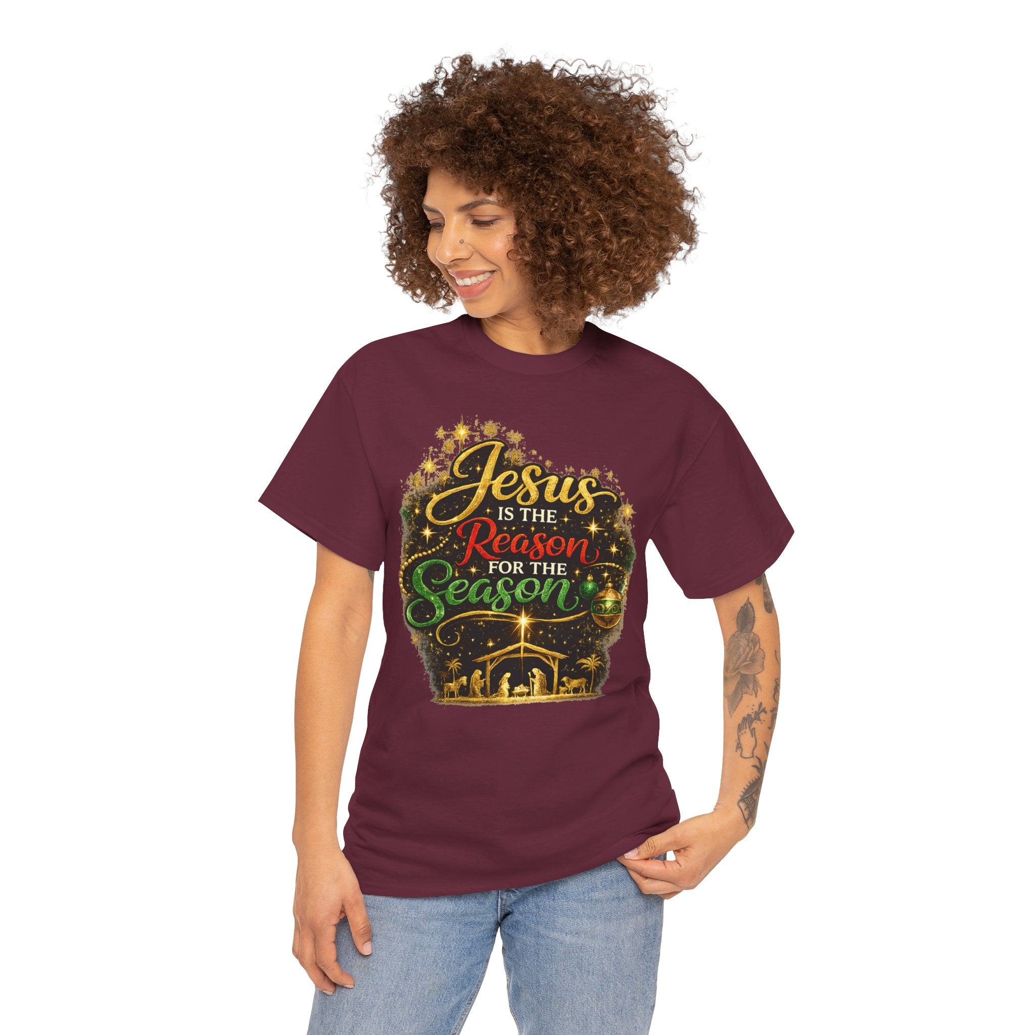 Jesus is the Reason for the Season Shirt – Christian Christmas Tee | Faith Holiday Gift