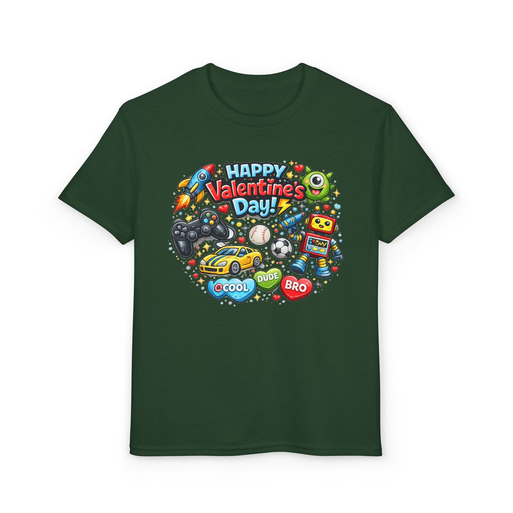 Happy Valentine's Day Cool Dude Bro Youth T-Shirt – Boys Gamer Robot Tee