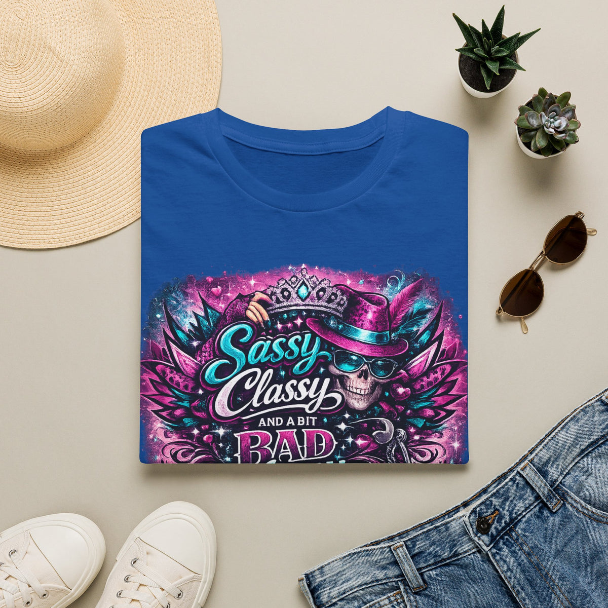 Sassy Classy And A Bit Bad Assey T-Shirt | Skeleton Queen Women's Graphic Tee