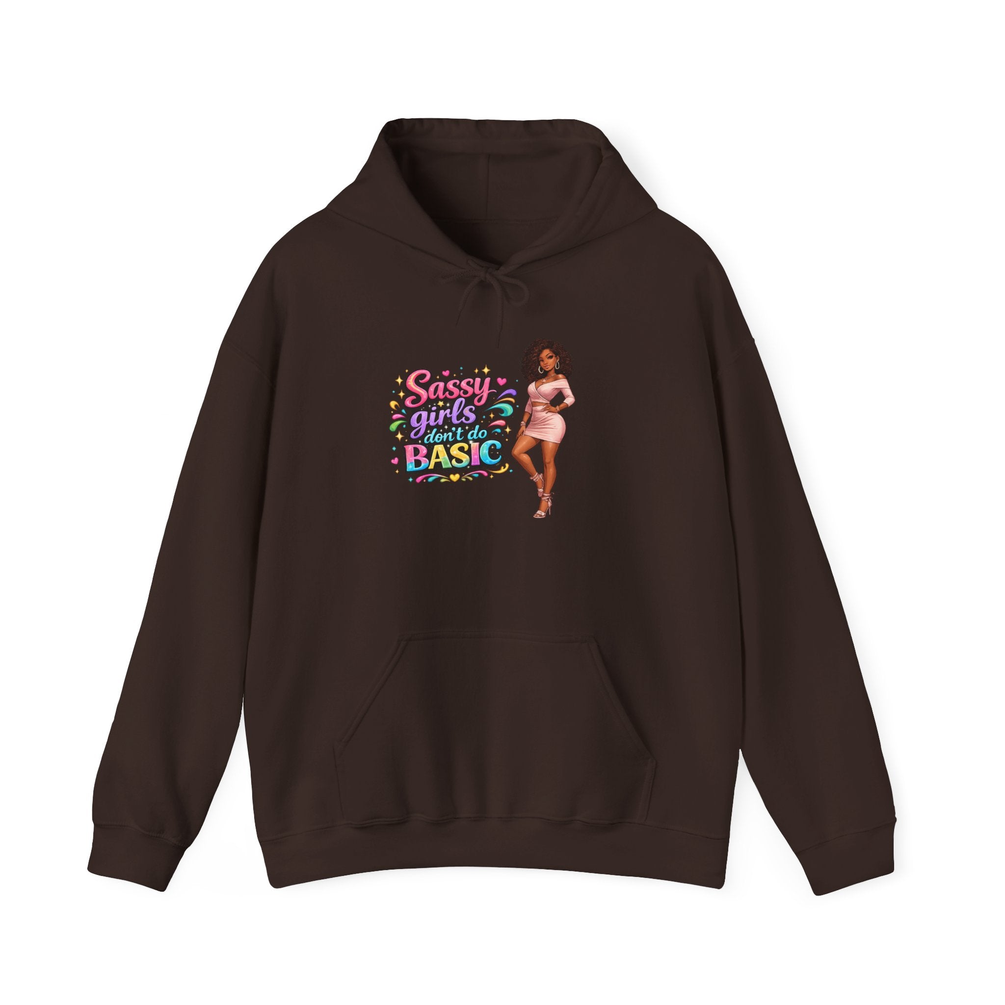Sassy Girl Isn’t Basic Hoodie – Cute Afro Girl Graphic Sweatshirt