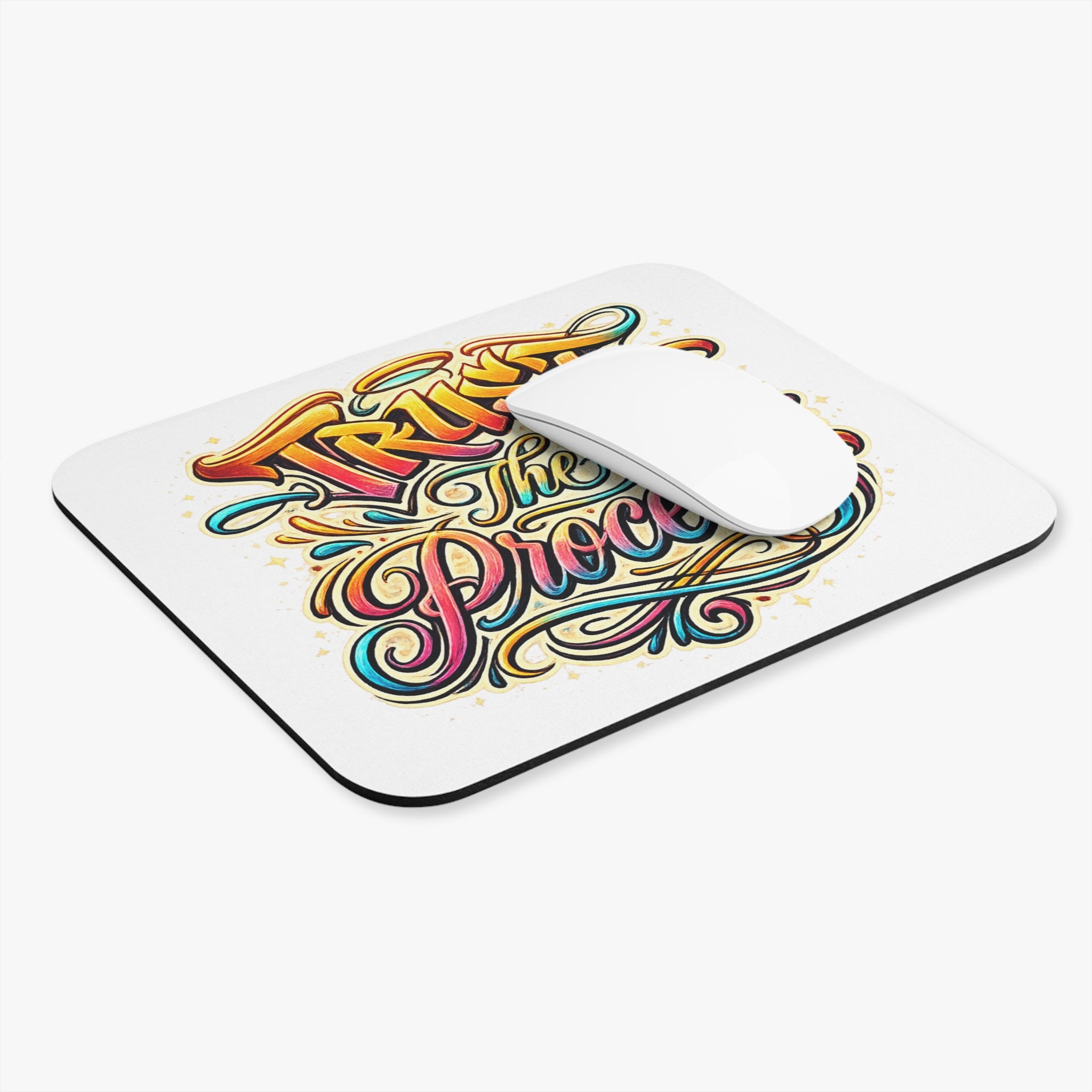 Trust the Process Mouse Pad – Bold Colorful Graphic Desk Accessory