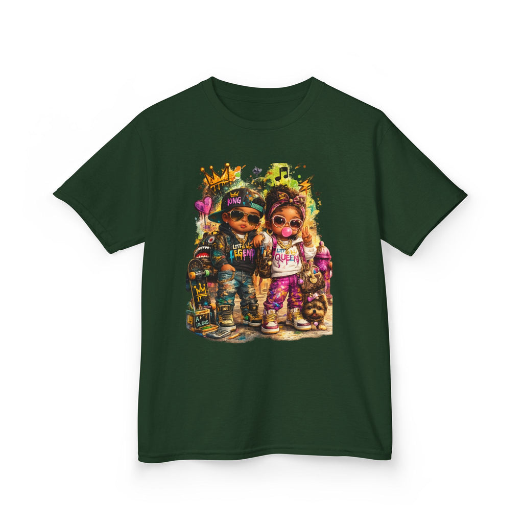 Lil Legend & Lil Queen T-Shirt | Hip Hop Kids Graffiti Graphic Tee | Urban Streetwear Kids Shirt