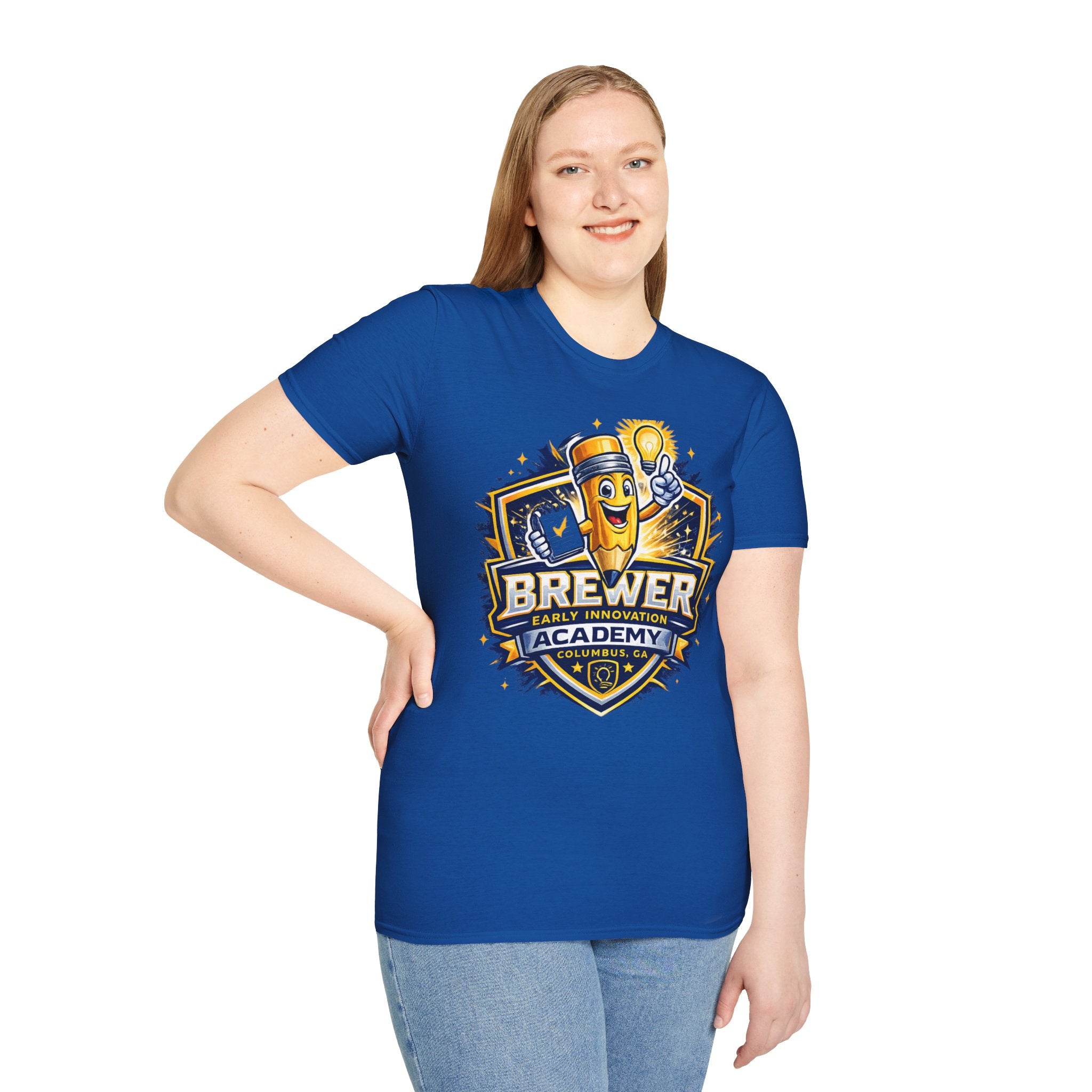 Brewer Early Innovation Academy T-Shirt | Columbus GA School Spirit Tee | BEIA Pencil Mascot Graphic Tee