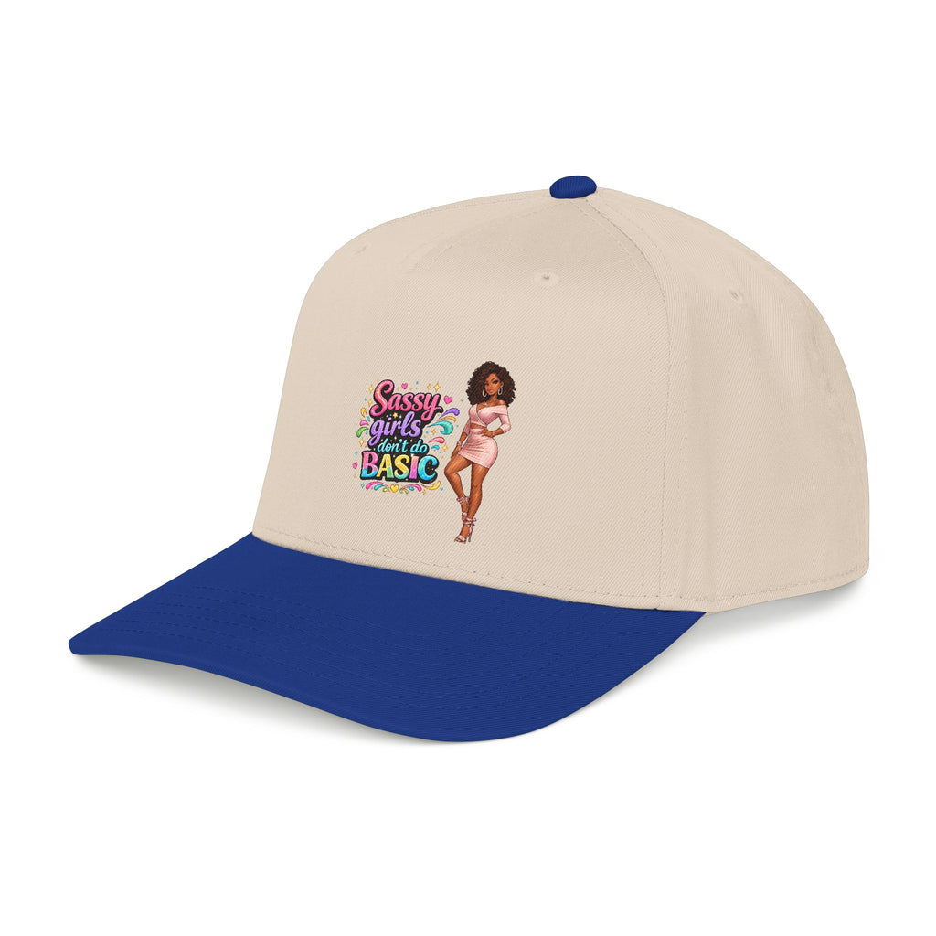 Sassy Girls Don't Do Basic Ball Cap – Royal/Natural