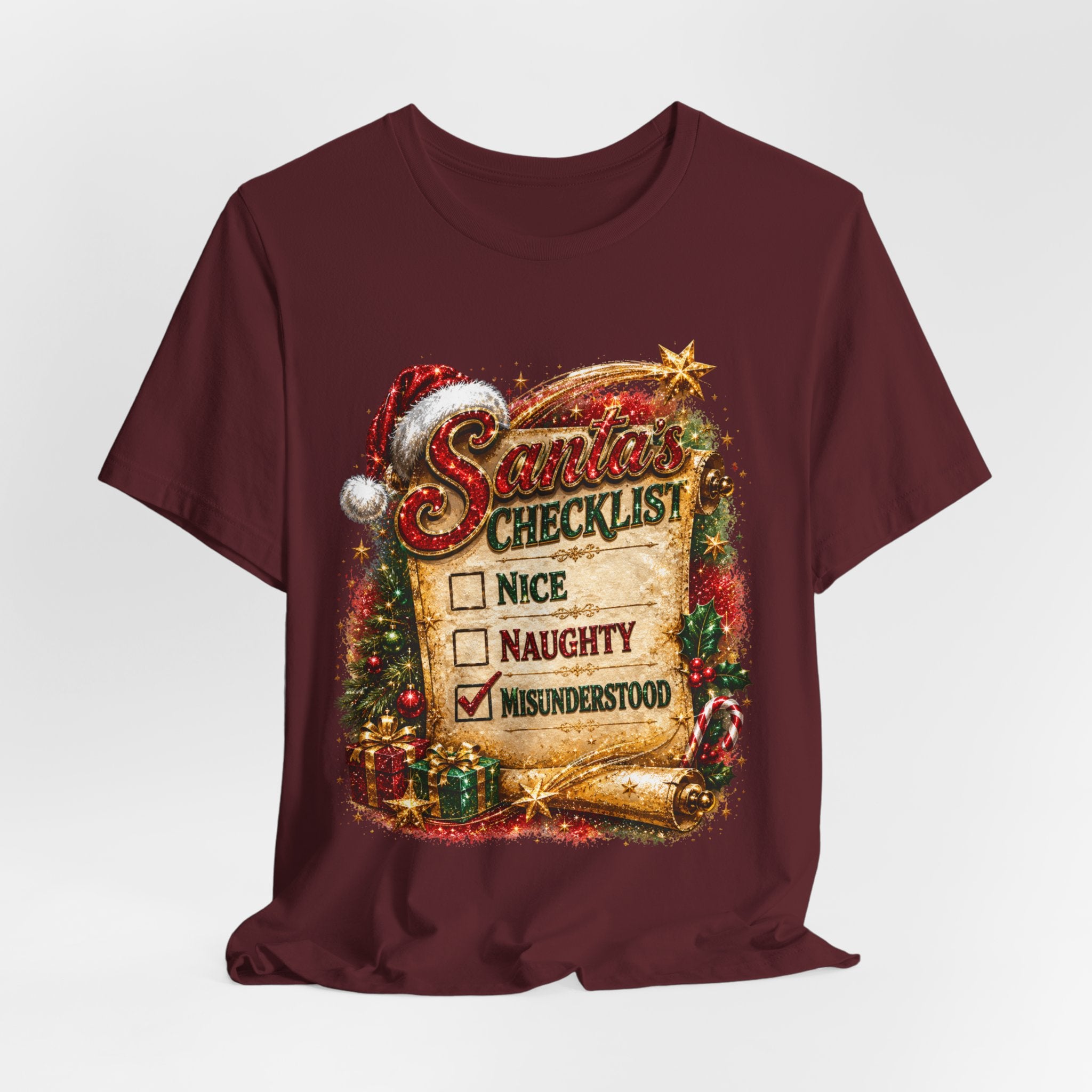 Santa's Checklist: Misunderstood – Funny Christmas T-Shirt
