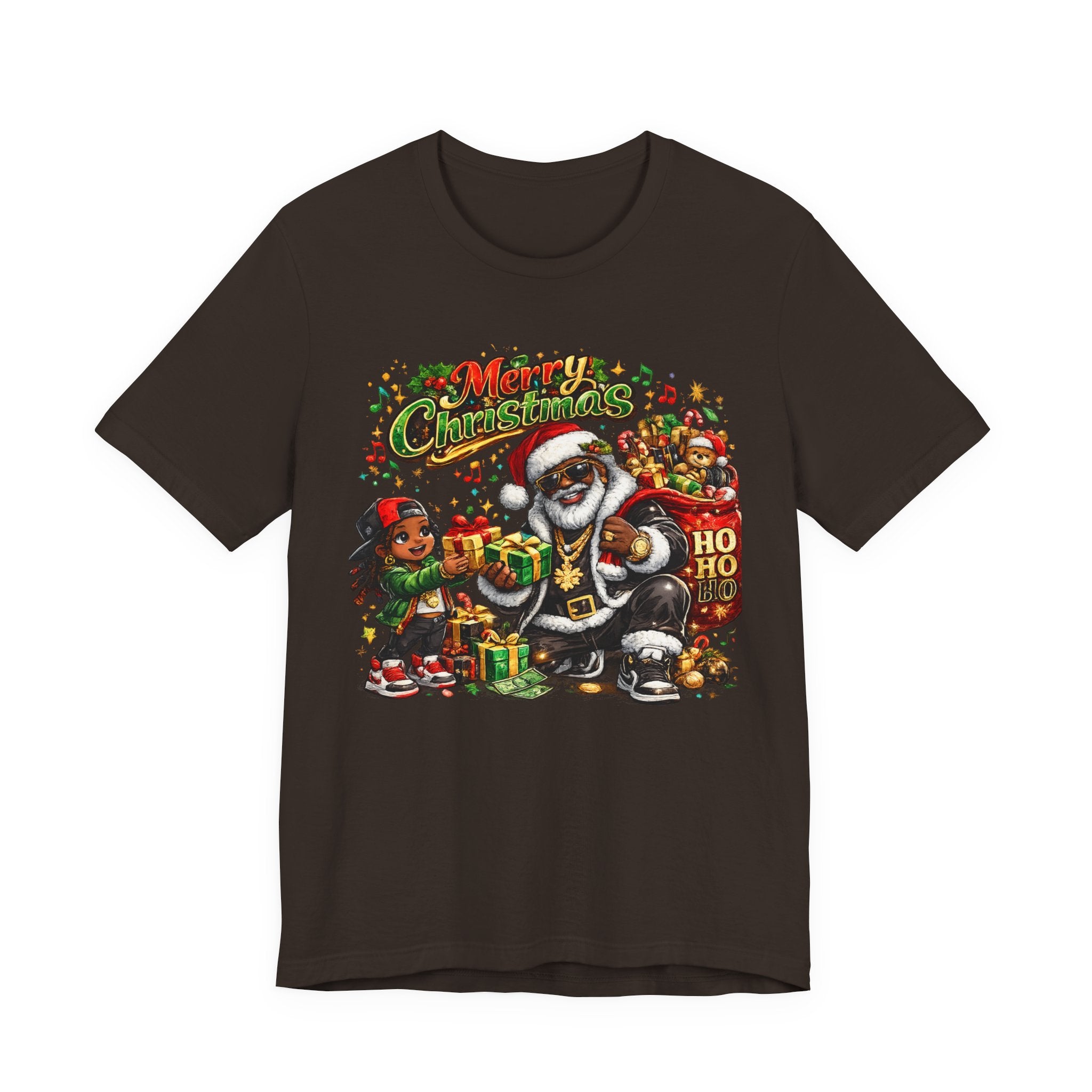Black Santa Merry Christmas Shirt – Hip Hop Santa Gift Tee | Melanin Family Holiday Shirt