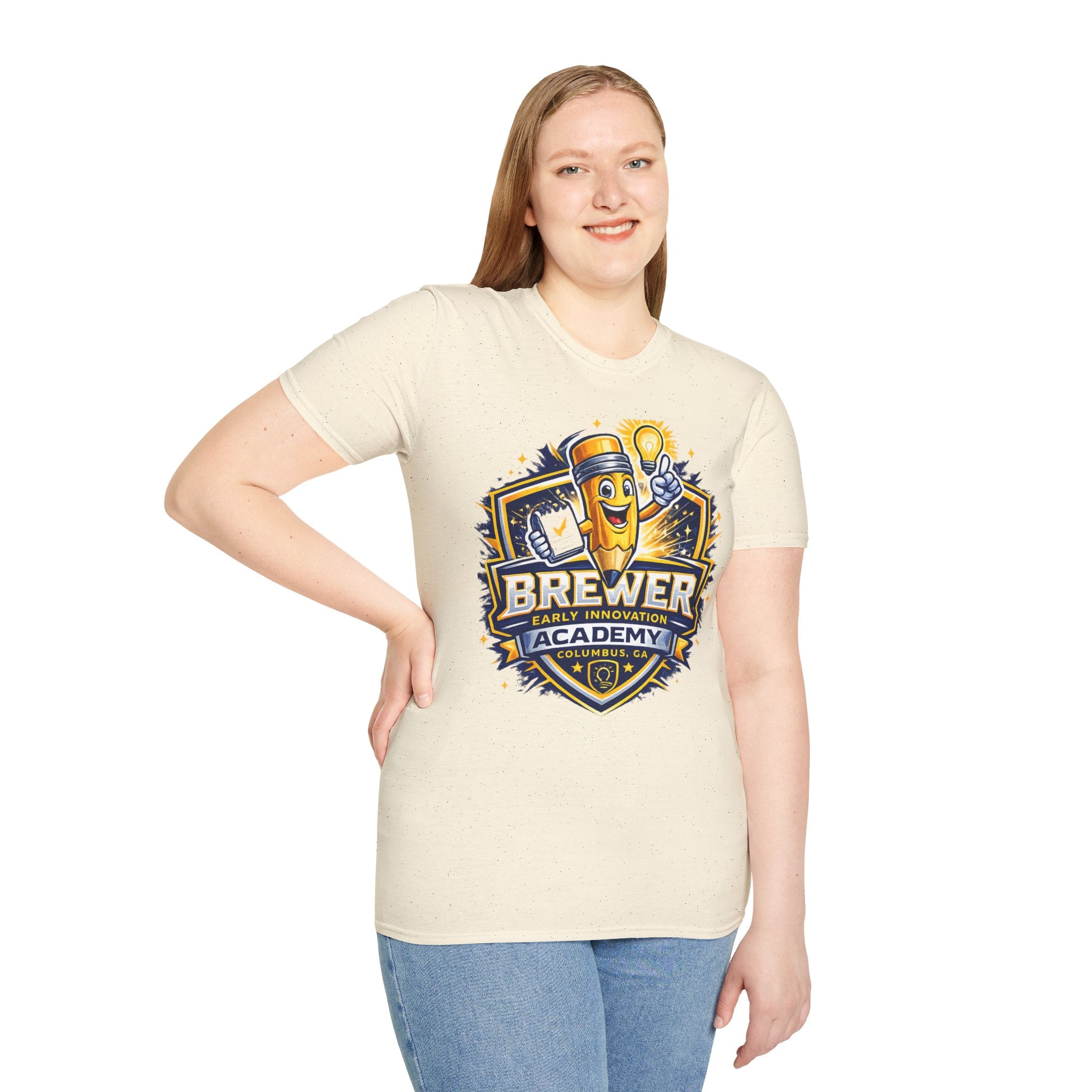 Brewer Early Innovation Academy T-Shirt | Columbus GA School Spirit Tee | BEIA Pencil Mascot Graphic Tee