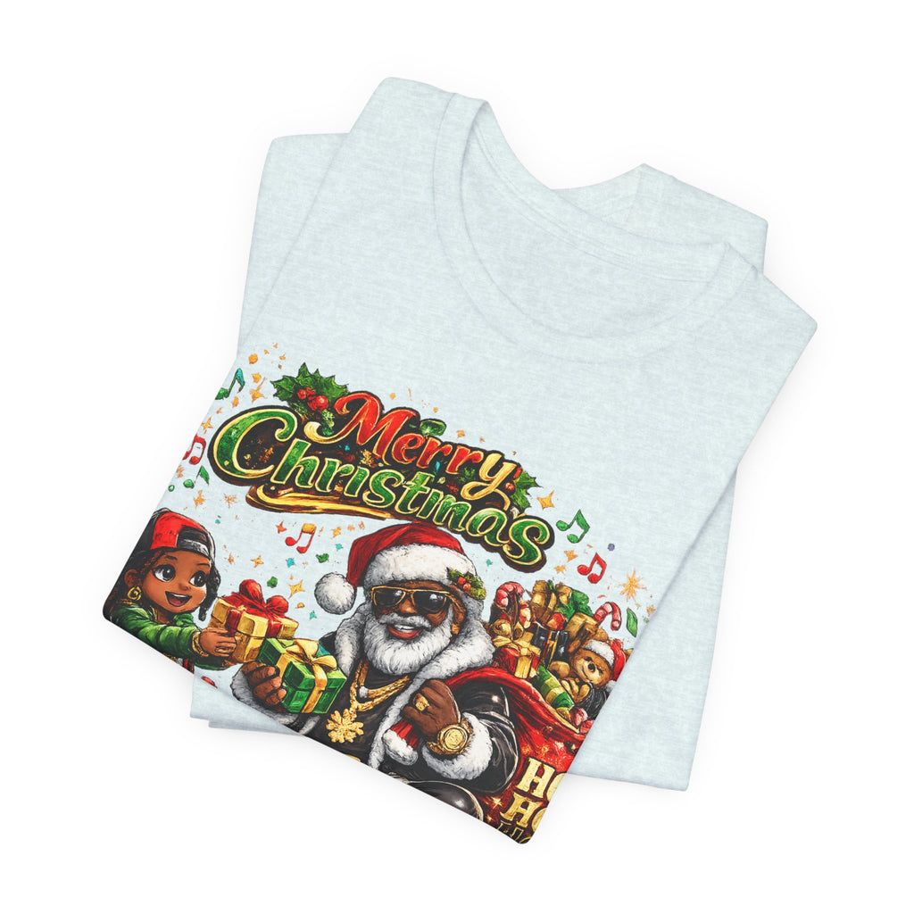 Black Santa Merry Christmas Shirt – Hip Hop Santa Gift Tee | Melanin Family Holiday Shirt