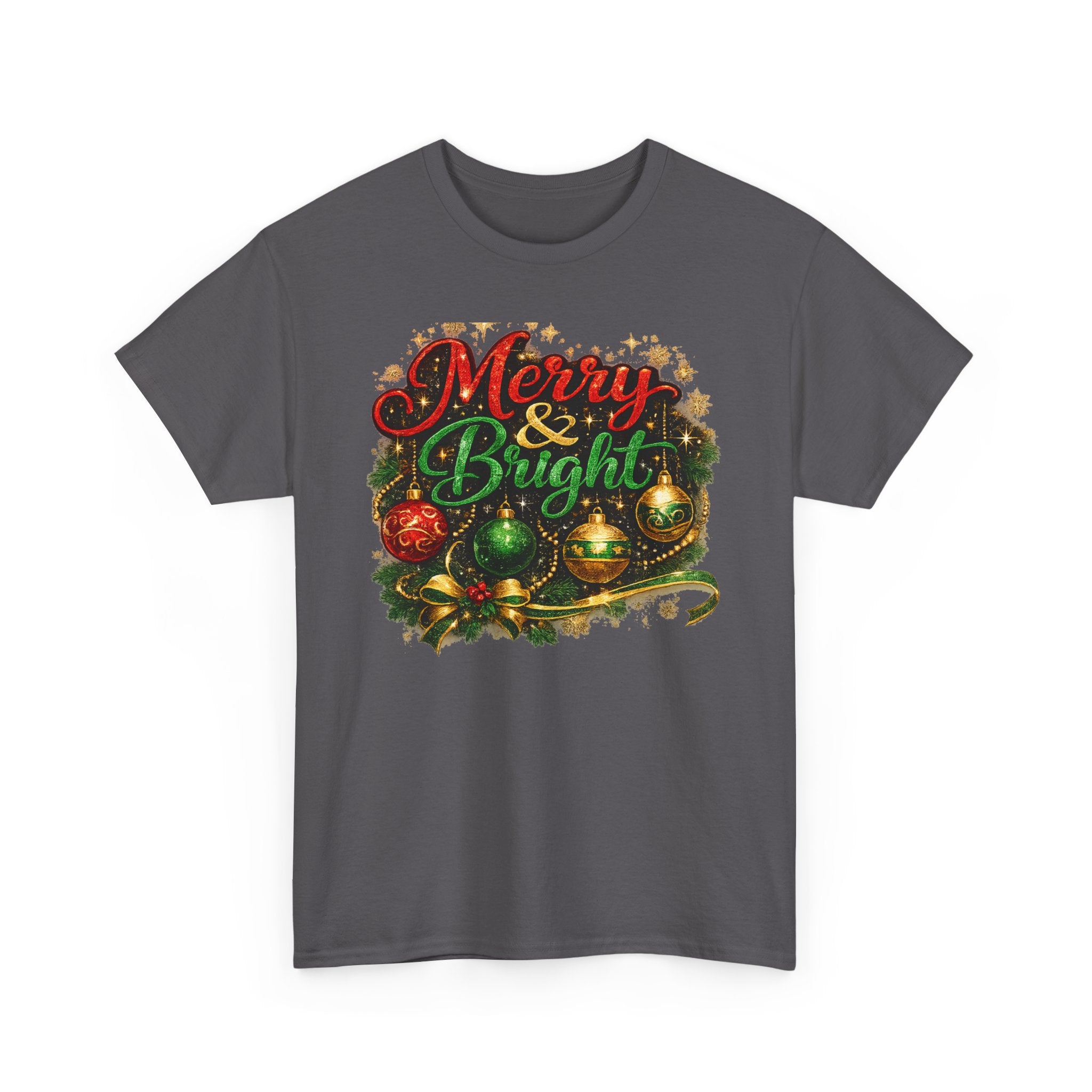 Merry and Bright Christmas Shirt – Glitter Holiday Tee | Classic Christmas Gift