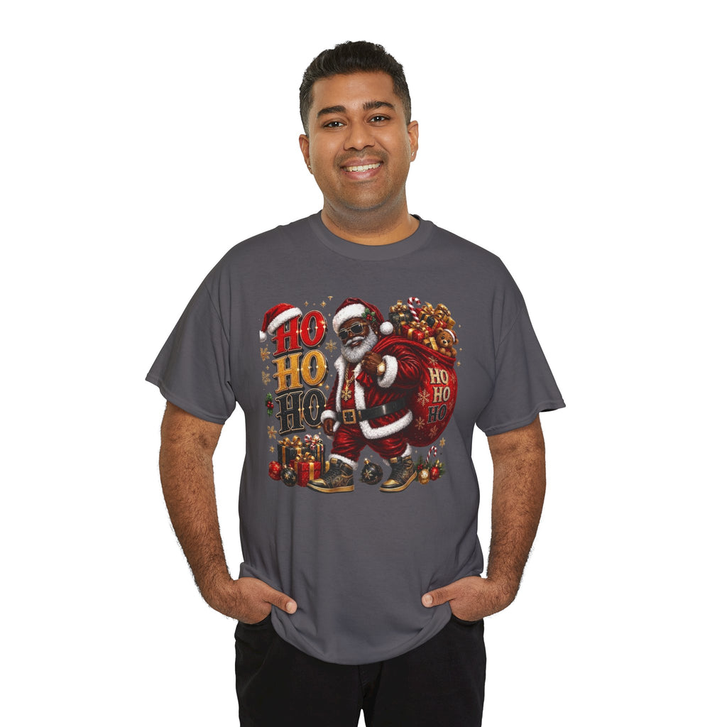 Black Santa Ho Ho Ho Shirt – Melanin Christmas Tee | Holiday Gift for Himz xc