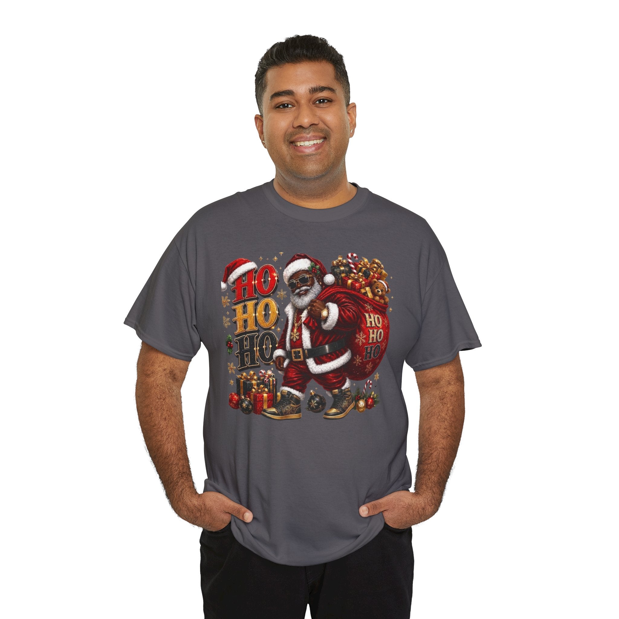Black Santa Ho Ho Ho Shirt – Melanin Christmas Tee | Holiday Gift for Himz xc