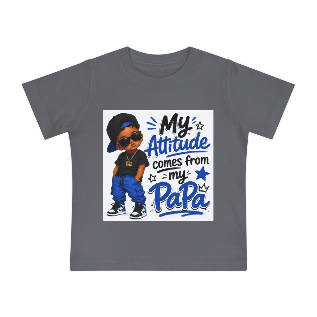Baby T-Shirt “My Attitude Comes From My Papa” — Cute Papa-Inspired Infant Tee