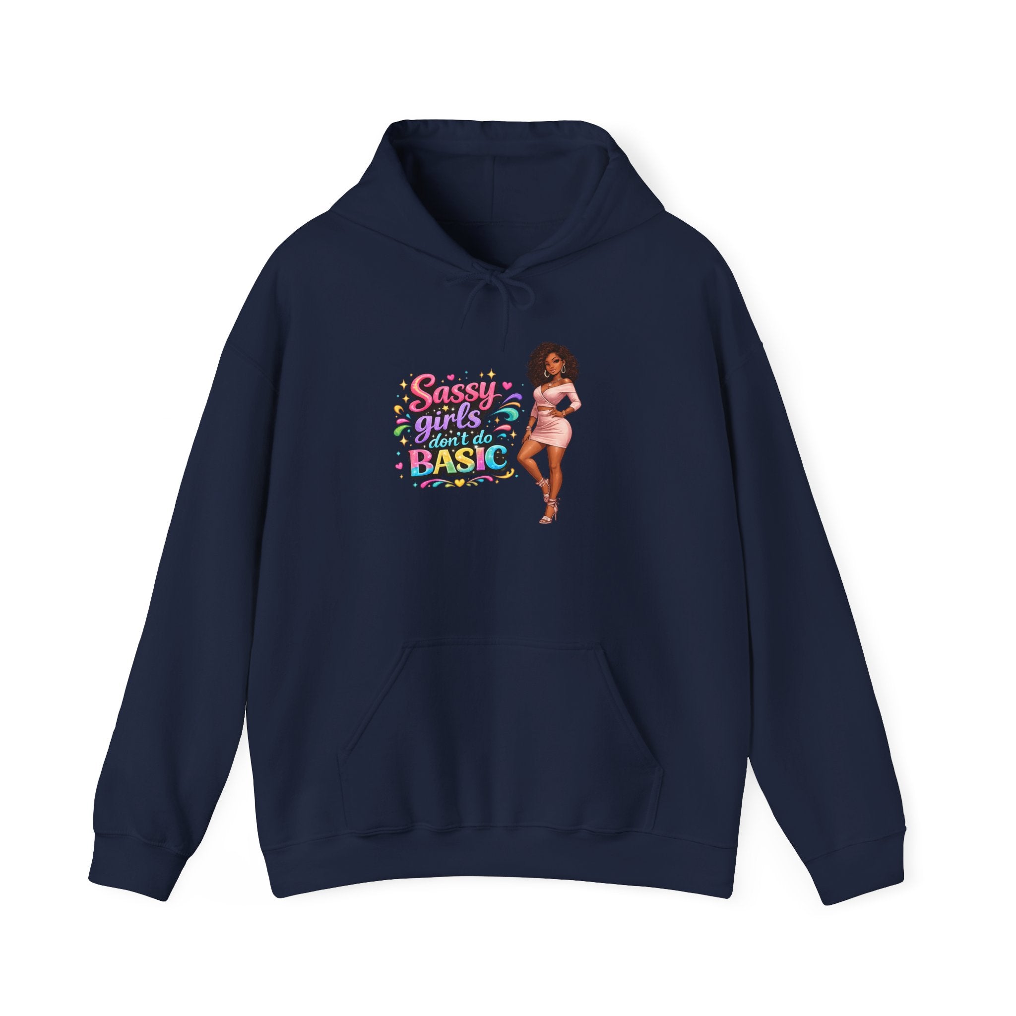 Sassy Girl Isn’t Basic Hoodie – Cute Afro Girl Graphic Sweatshirt