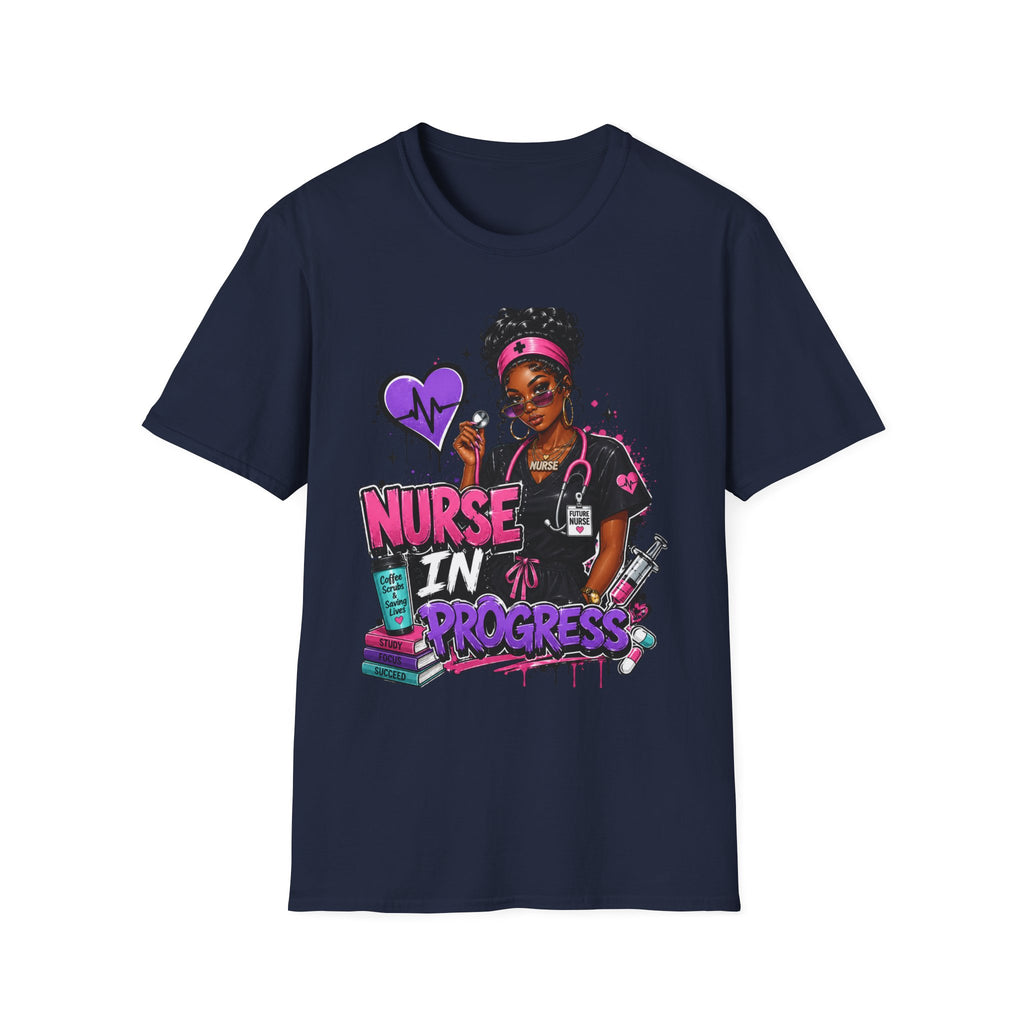 Nurse In Progress T-Shirt | Future Nurse Gift | Black Girl Nurse Graphic Tee