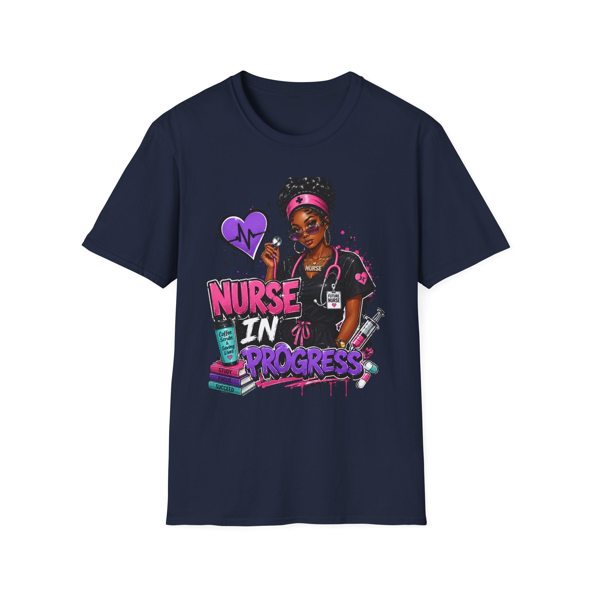 Nurse In Progress T-Shirt | Future Nurse Gift | Black Girl Nurse Graphic Tee