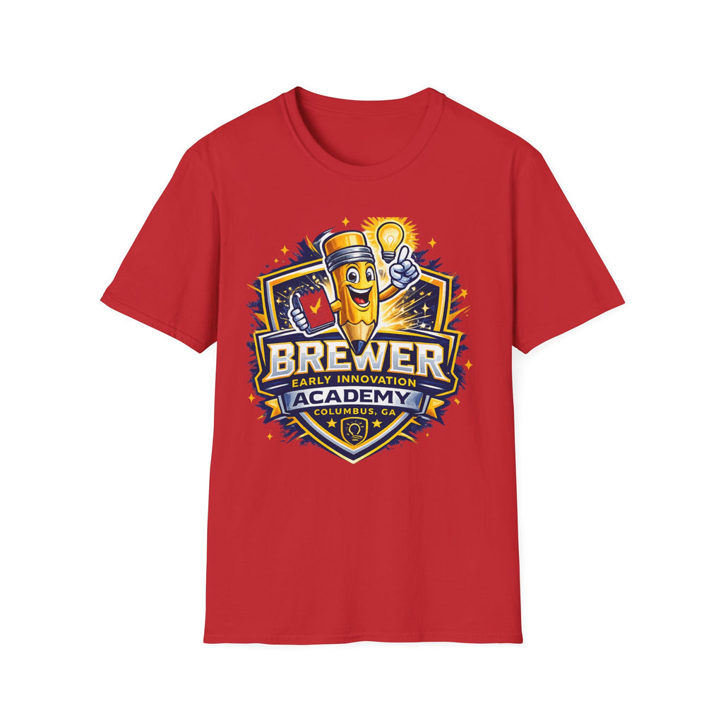 Brewer Early Innovation Academy T-Shirt | Columbus GA School Spirit Tee | BEIA Pencil Mascot Graphic Tee