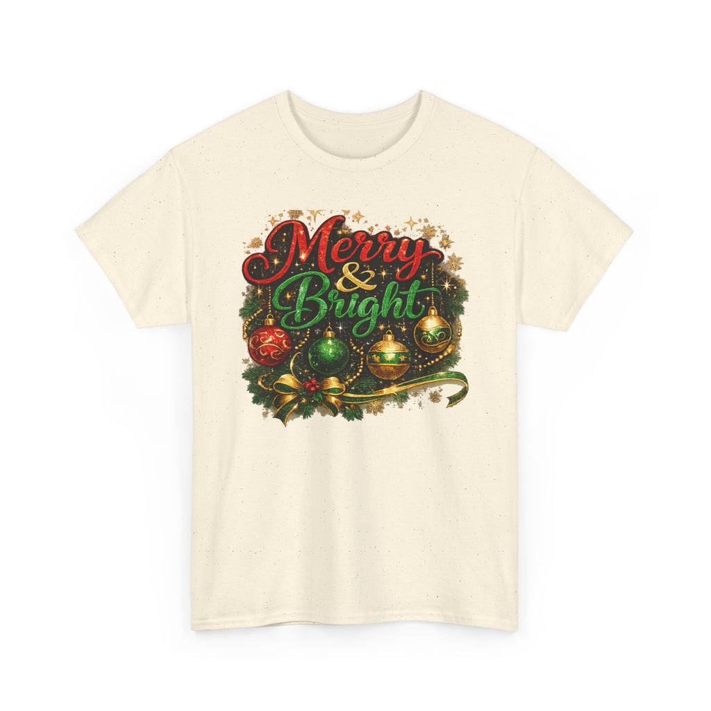 Merry and Bright Christmas Shirt – Glitter Holiday Tee | Classic Christmas Gift