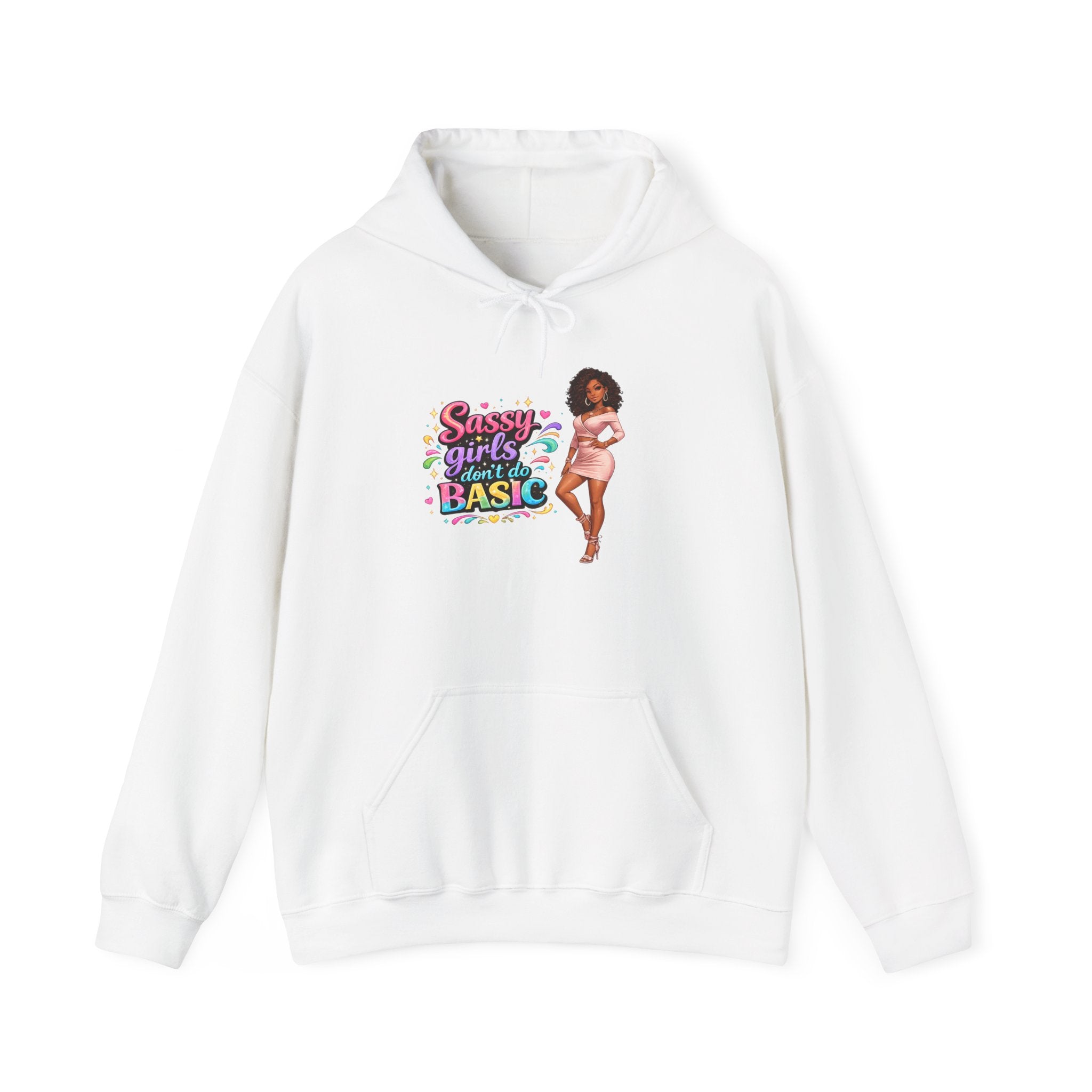 Sassy Girl Isn’t Basic Hoodie – Cute Afro Girl Graphic Sweatshirt