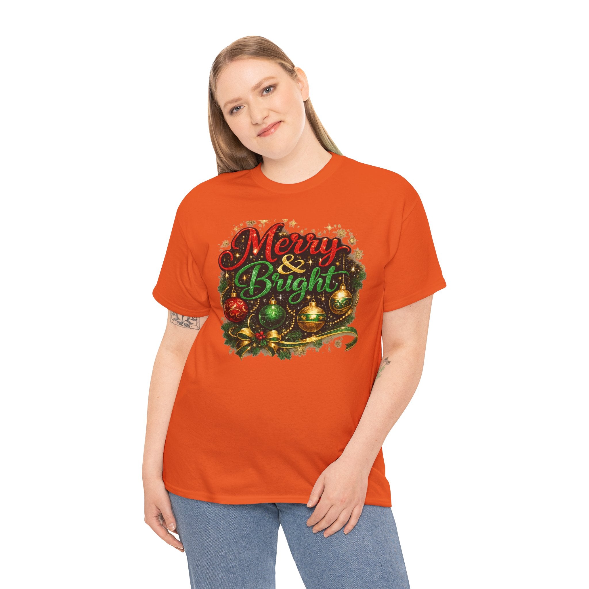 Merry and Bright Christmas Shirt – Glitter Holiday Tee | Classic Christmas Gift