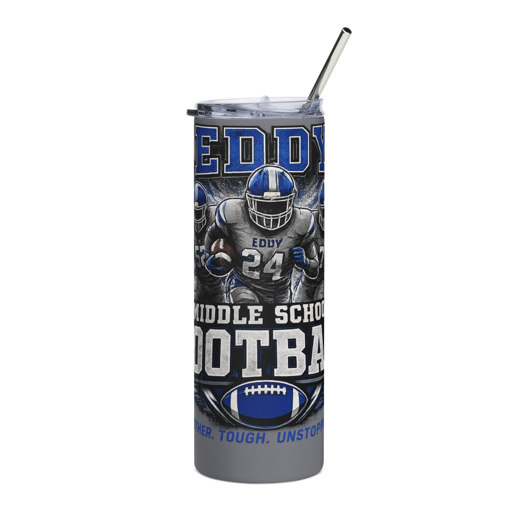 Eddy Middle School Football 20oz Stainless Steel Tumbler — Columbus, GA Team Travel Mug