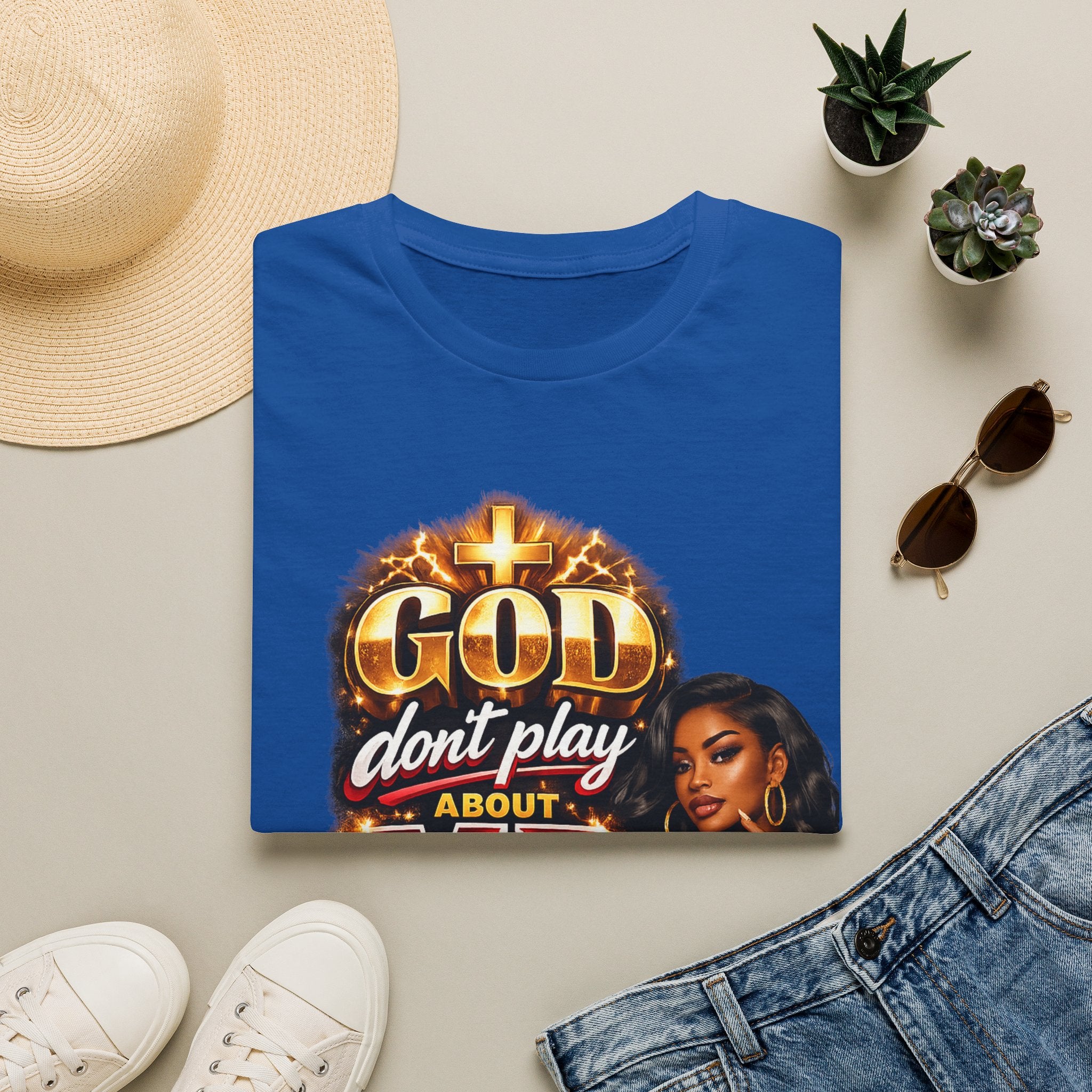 God Don't Play About Me T-Shirt | Faith & Confidence Tee | Bold Black Woman Graphic Tee