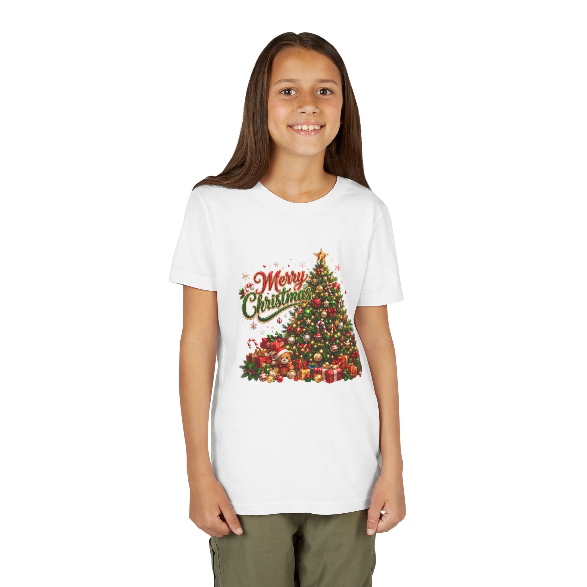 Merry Christmas Tree Shirt – Classic Holiday Tee | Christmas Gift for Kids and Famil