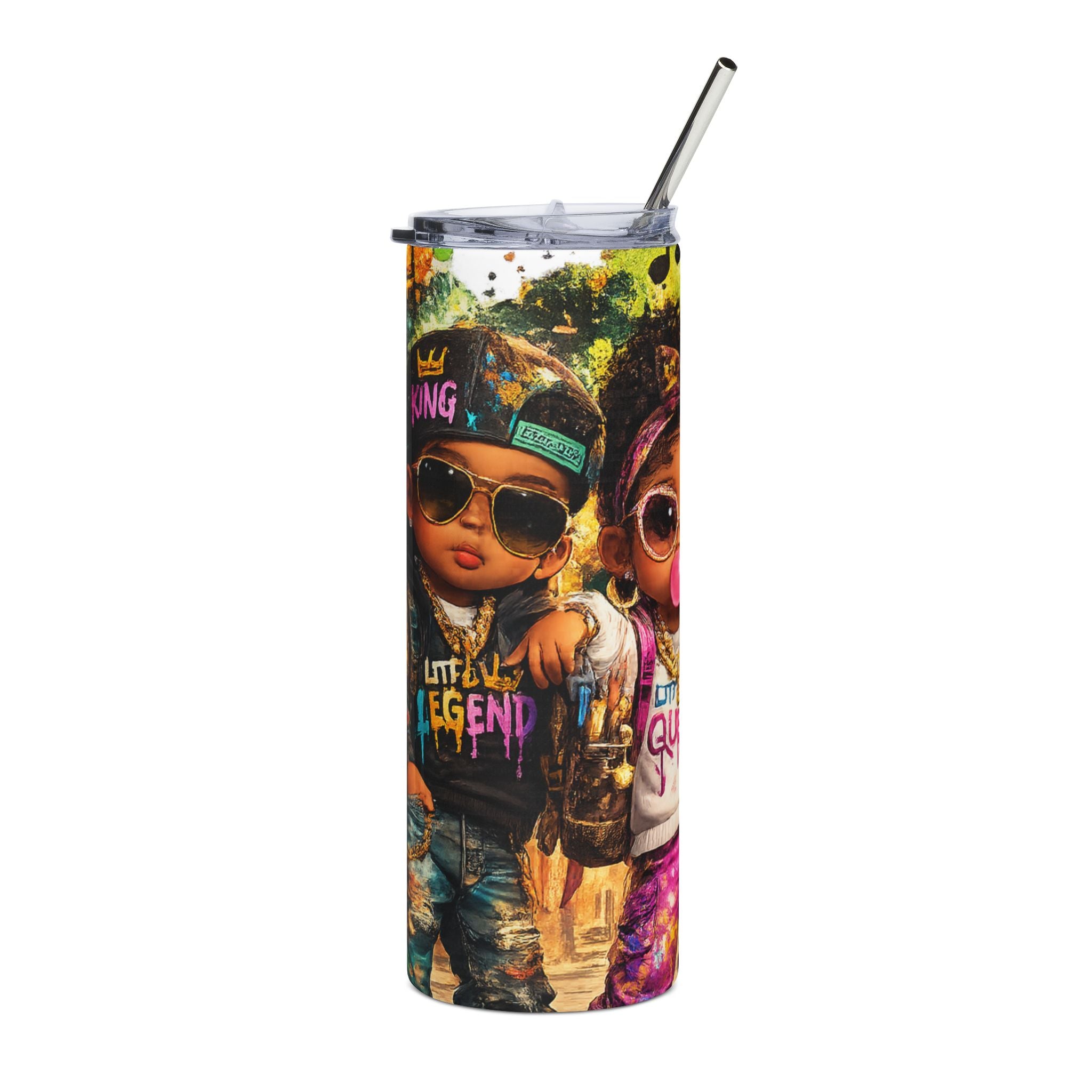 Lil Legend & Lil Queen Tumbler | Hip Hop Kids Graffiti Drinkware | Urban Streetwear Cup