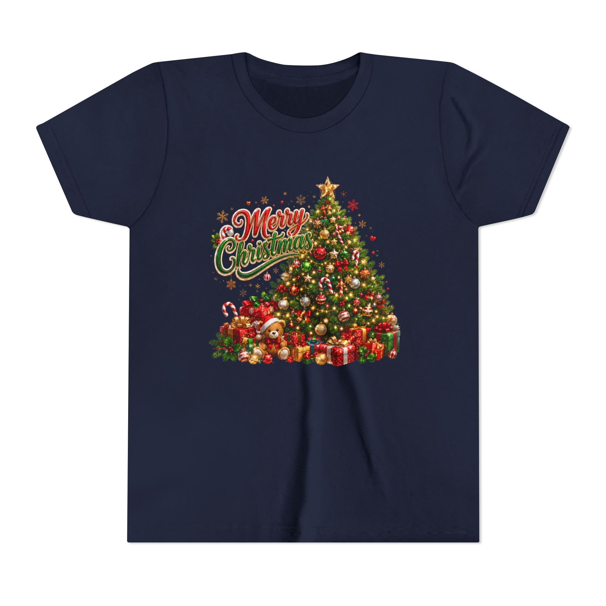 Merry Christmas Tree Shirt – Classic Holiday Tee | Christmas Gift for Kids and Famil