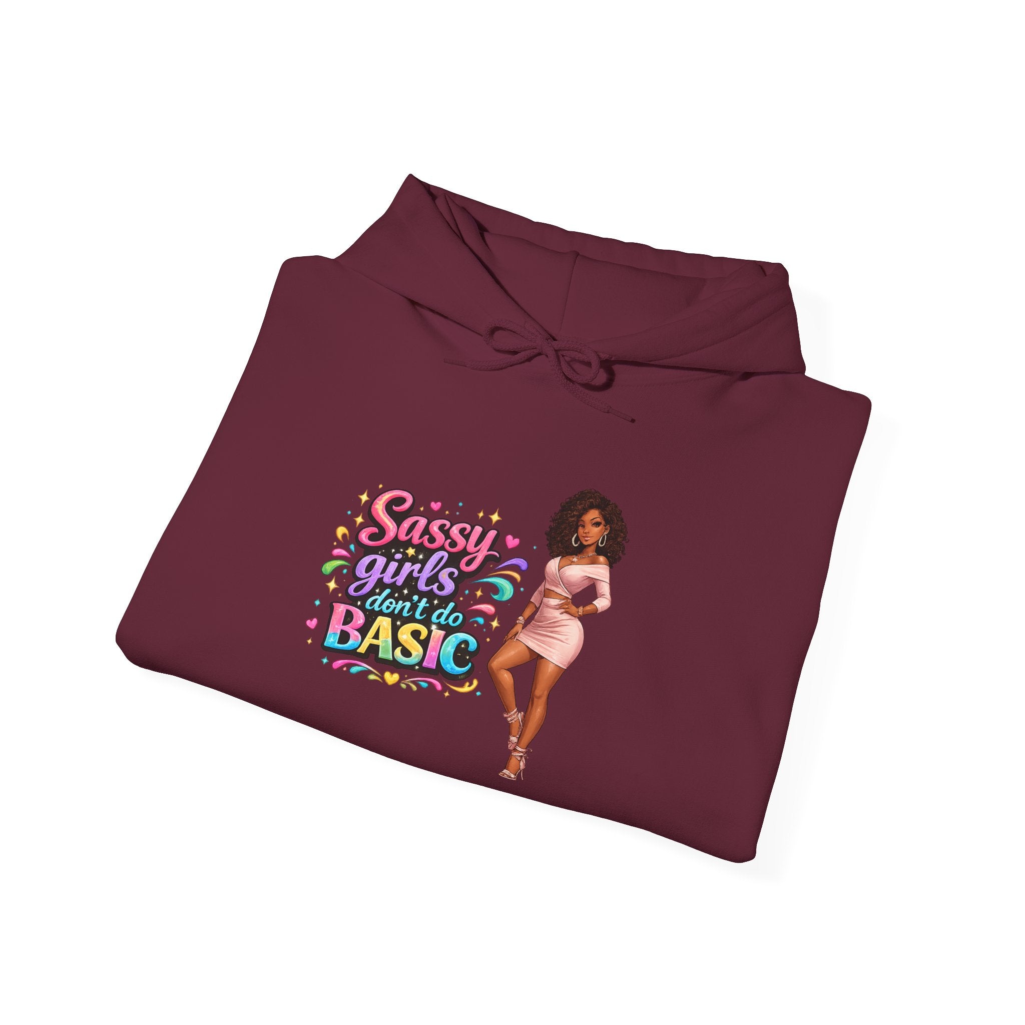 Sassy Girl Isn’t Basic Hoodie – Cute Afro Girl Graphic Sweatshirt