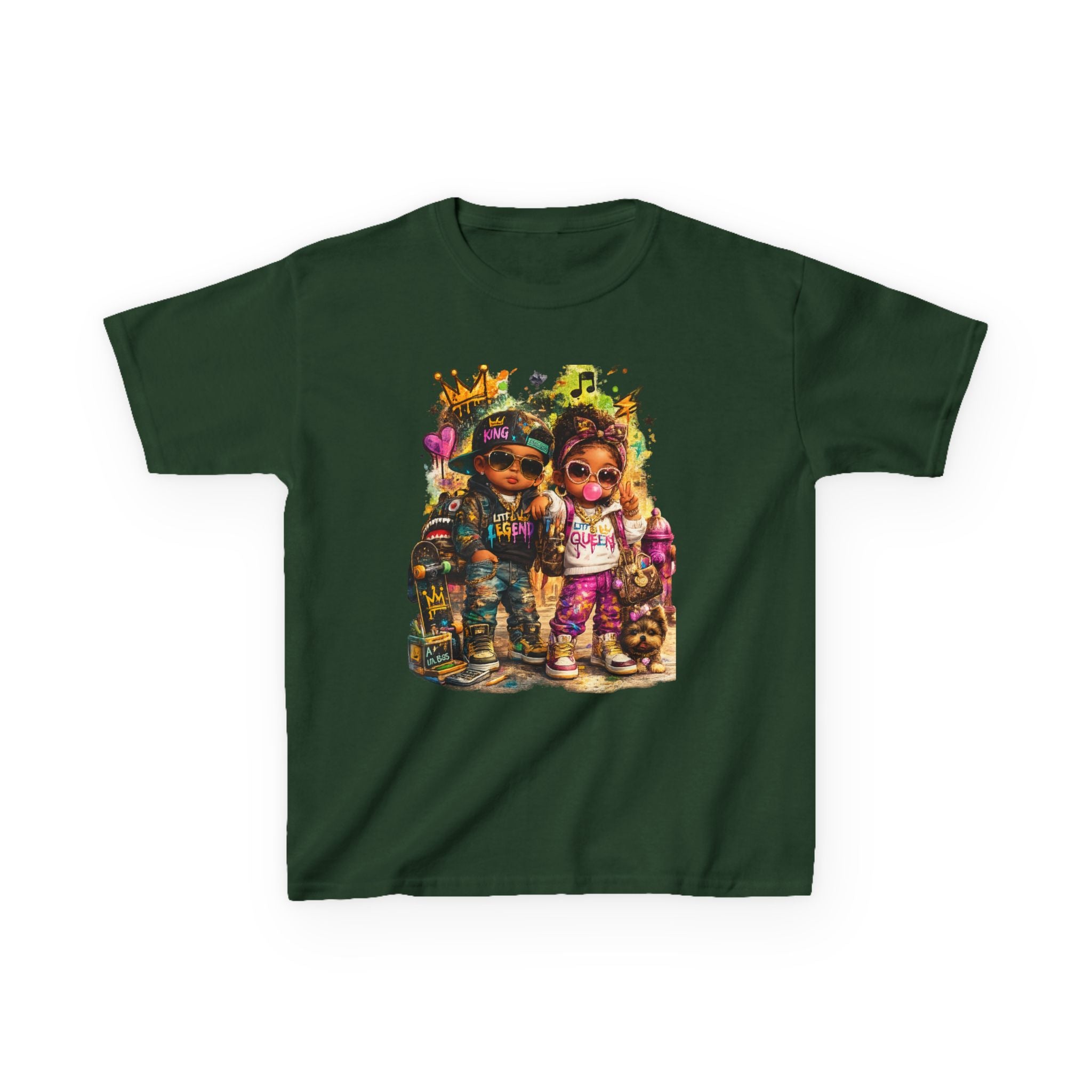 Lil Legend & Lil Queen T-Shirt | Hip Hop Kids Graffiti Graphic Tee | Urban Streetwear Kids Shirt