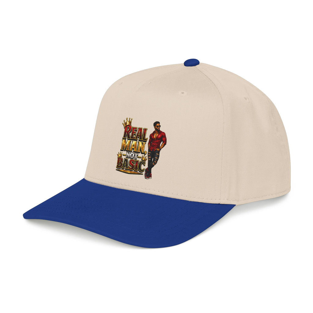 Real Man, Not Basic Ball Cap | King Crown Embroidered Snapback Hat