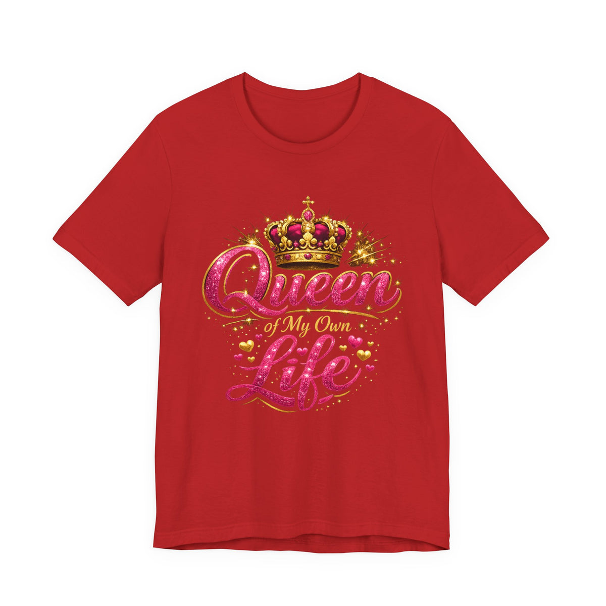 Queen of My Own Life T-Shirt | Crown Glitter Graphic Tee for Women