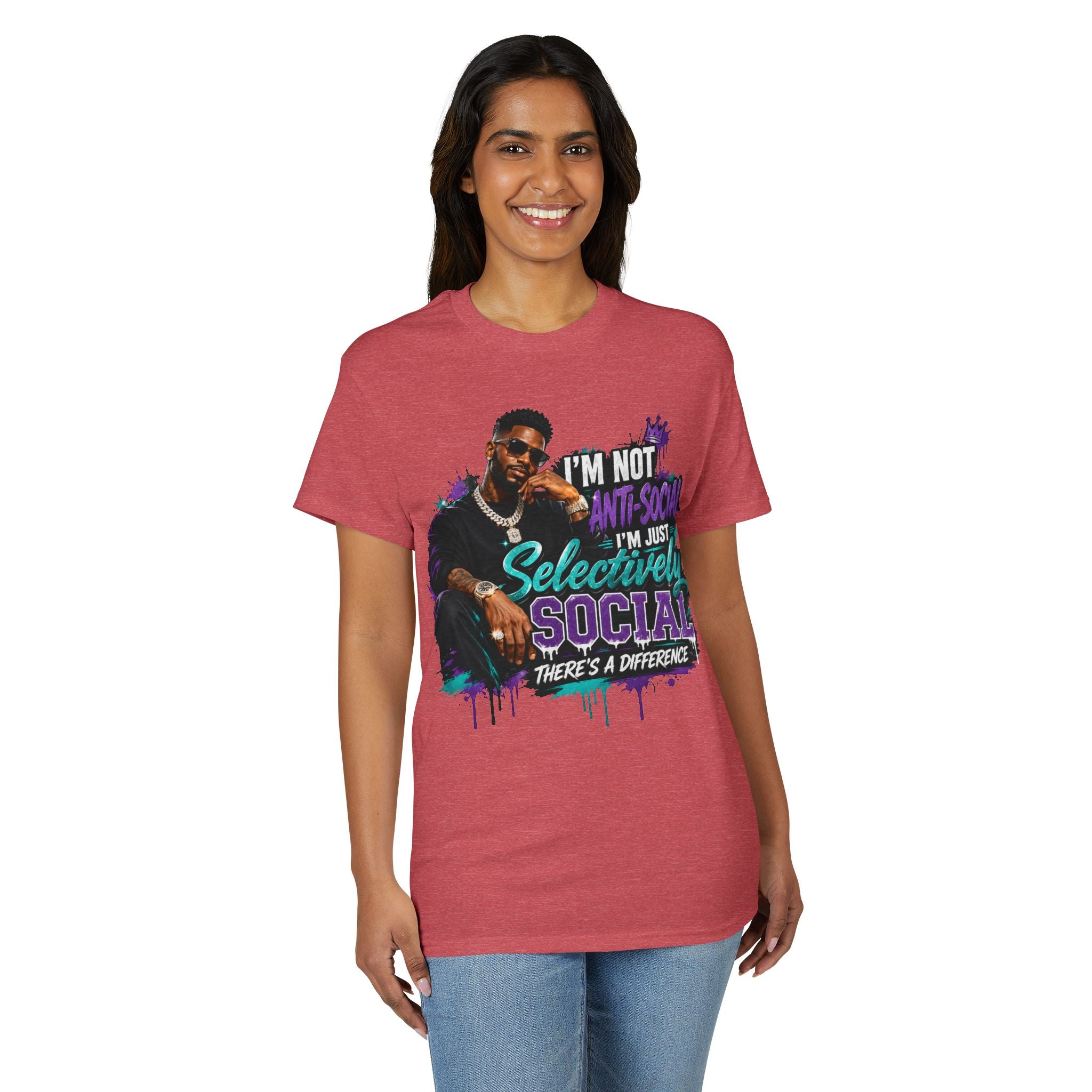 I'm Not Anti-Social, I'm Just Selectively Social T-Shirt | There's A Difference Graphic Tee