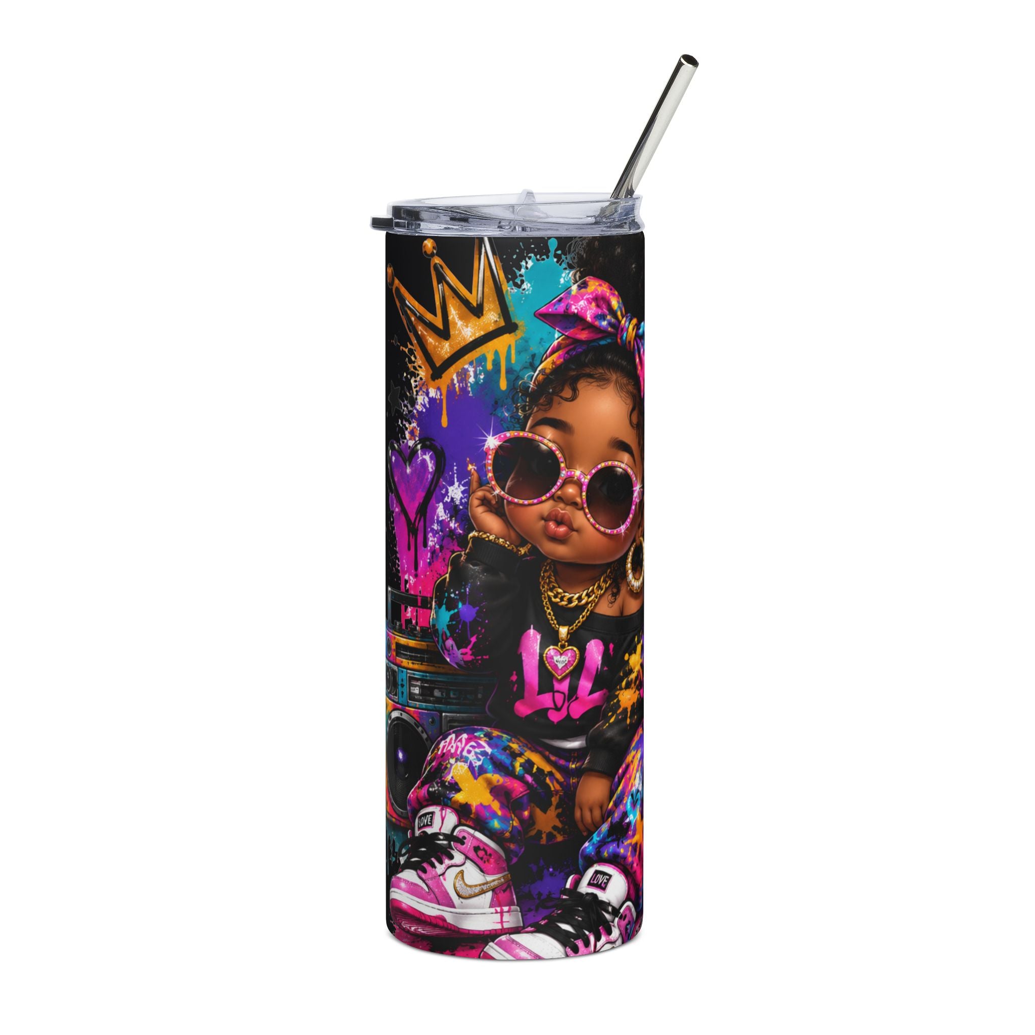 Lil King & Queen Tumbler – Hip Hop Baby Graffiti Graphic Drinkware