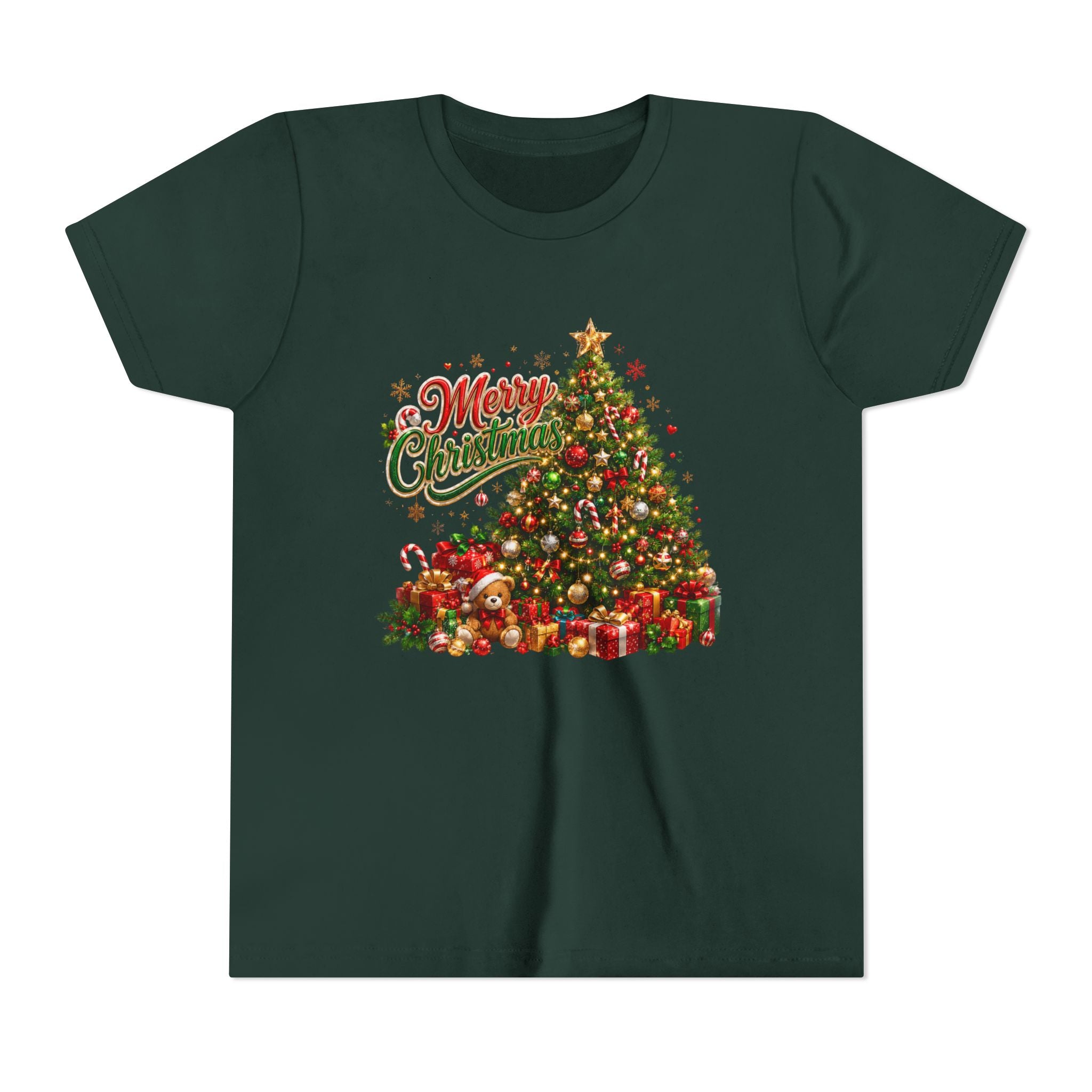 Merry Christmas Tree Shirt – Classic Holiday Tee | Christmas Gift for Kids and Famil