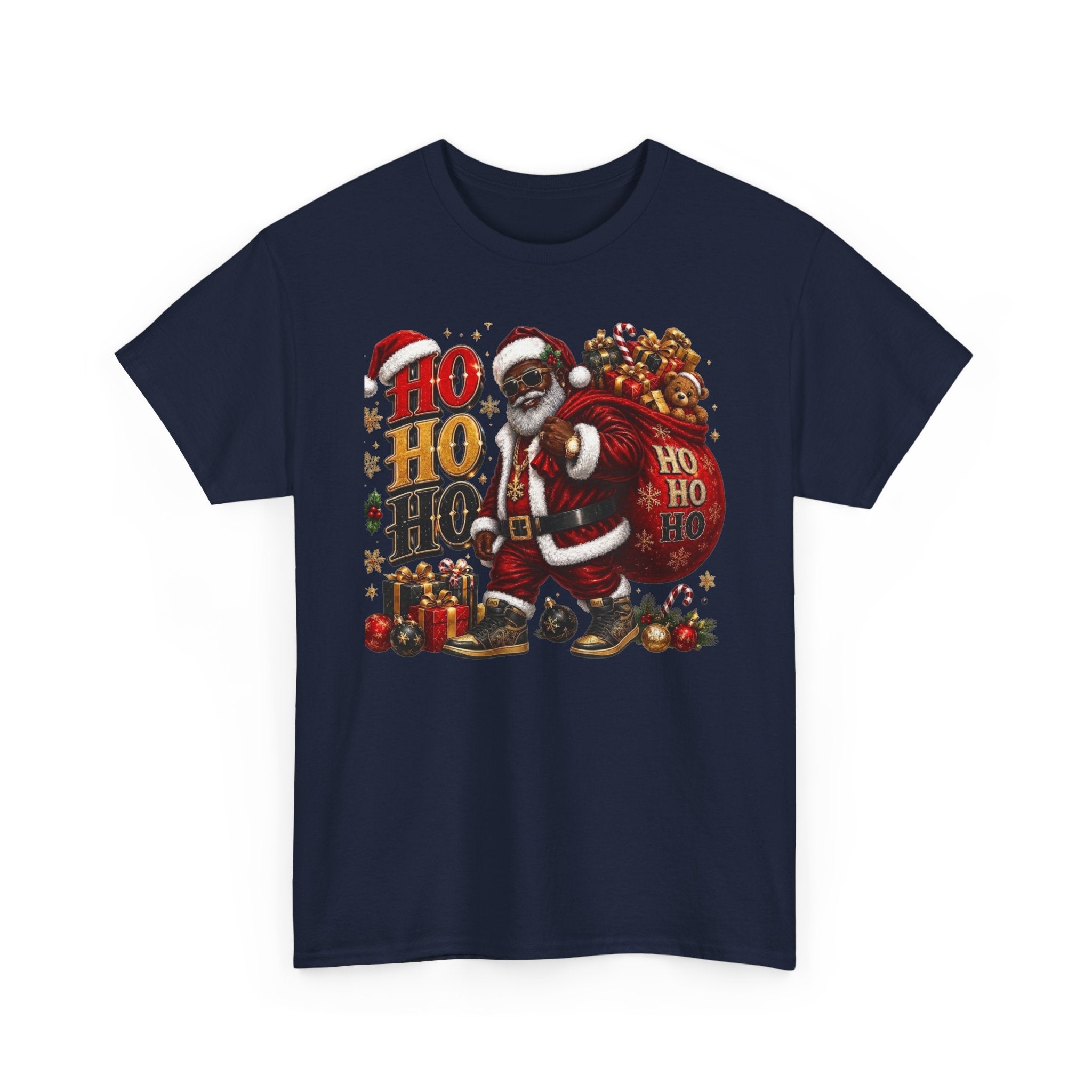 Black Santa Ho Ho Ho Shirt – Melanin Christmas Tee | Holiday Gift for Himz xc